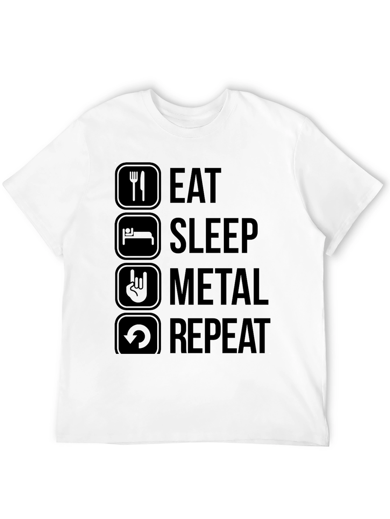 Eat Sleep Metal Repeat Black T-Shirt