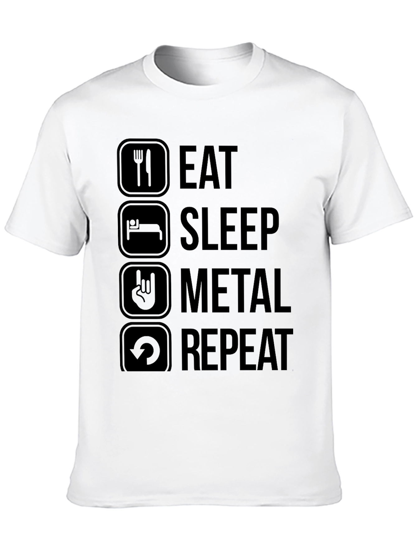Eat Sleep Metal Repeat Black T-Shirt