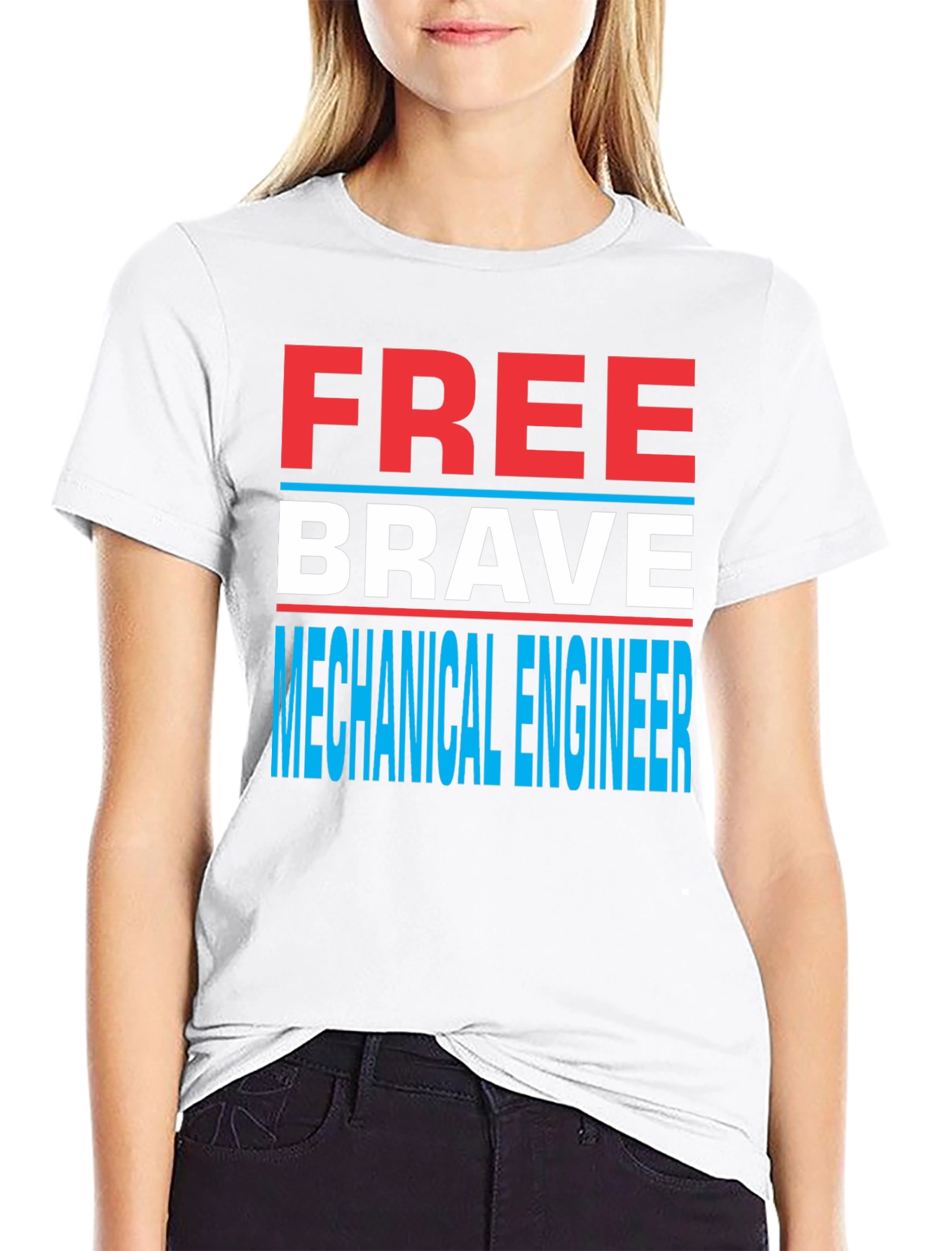 Free Brave Mechanical Engineer Novelty T-Shirt