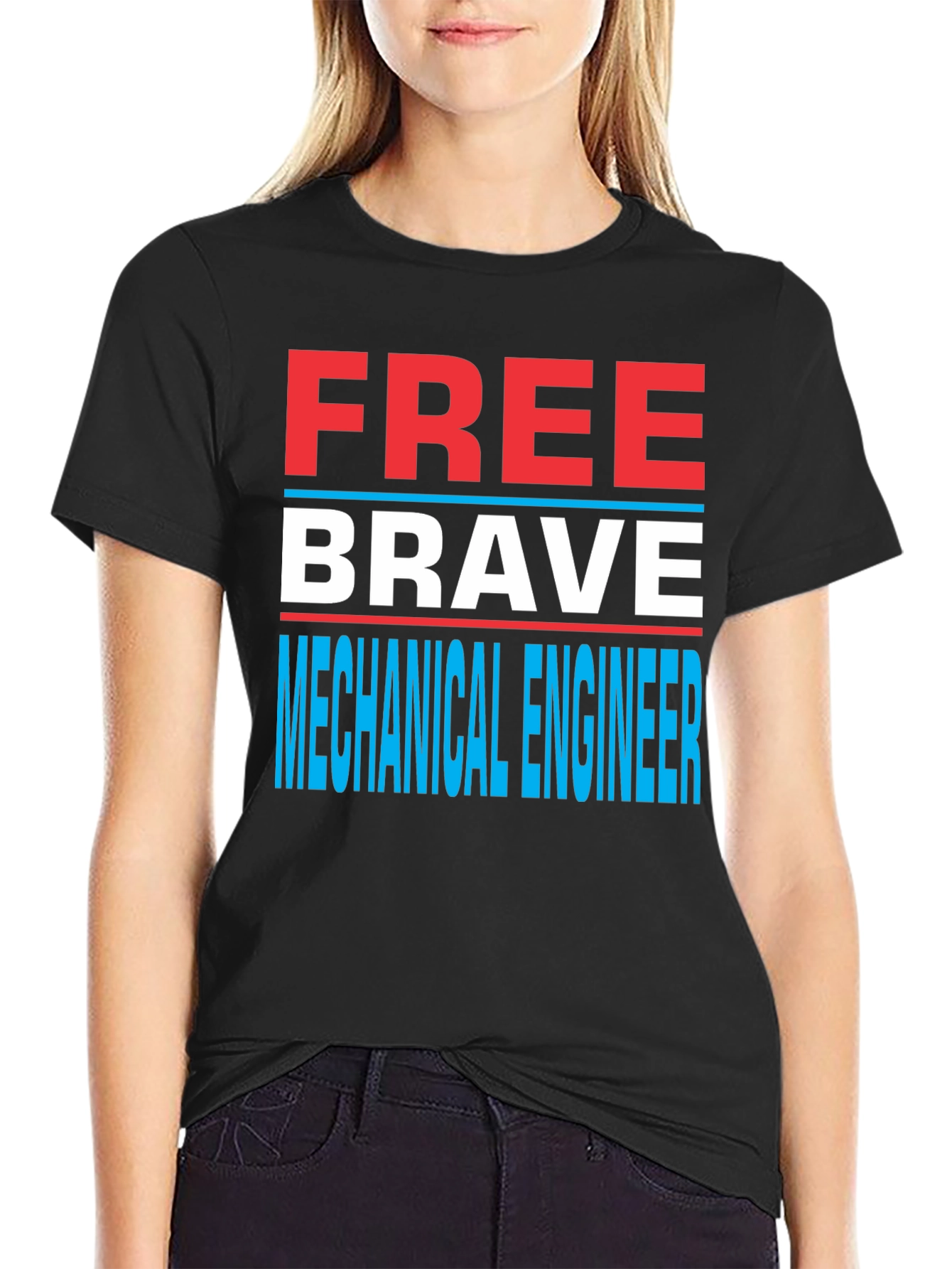 Free Brave Mechanical Engineer Novelty T-Shirt