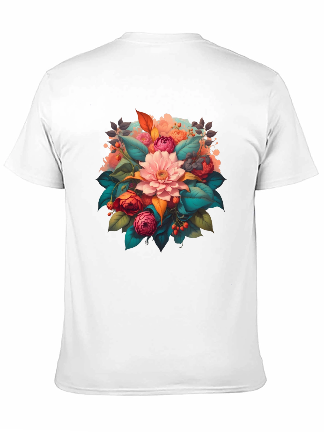 Floral Bouquet Graphic Print Black T-Shirt