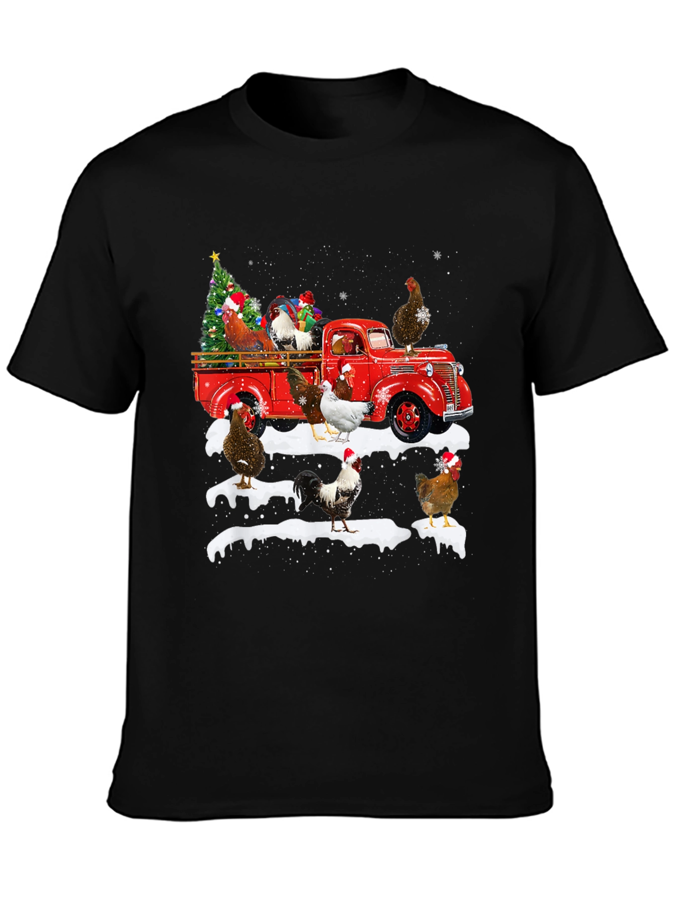 Christmas Chicken Truck Graphic Tee
