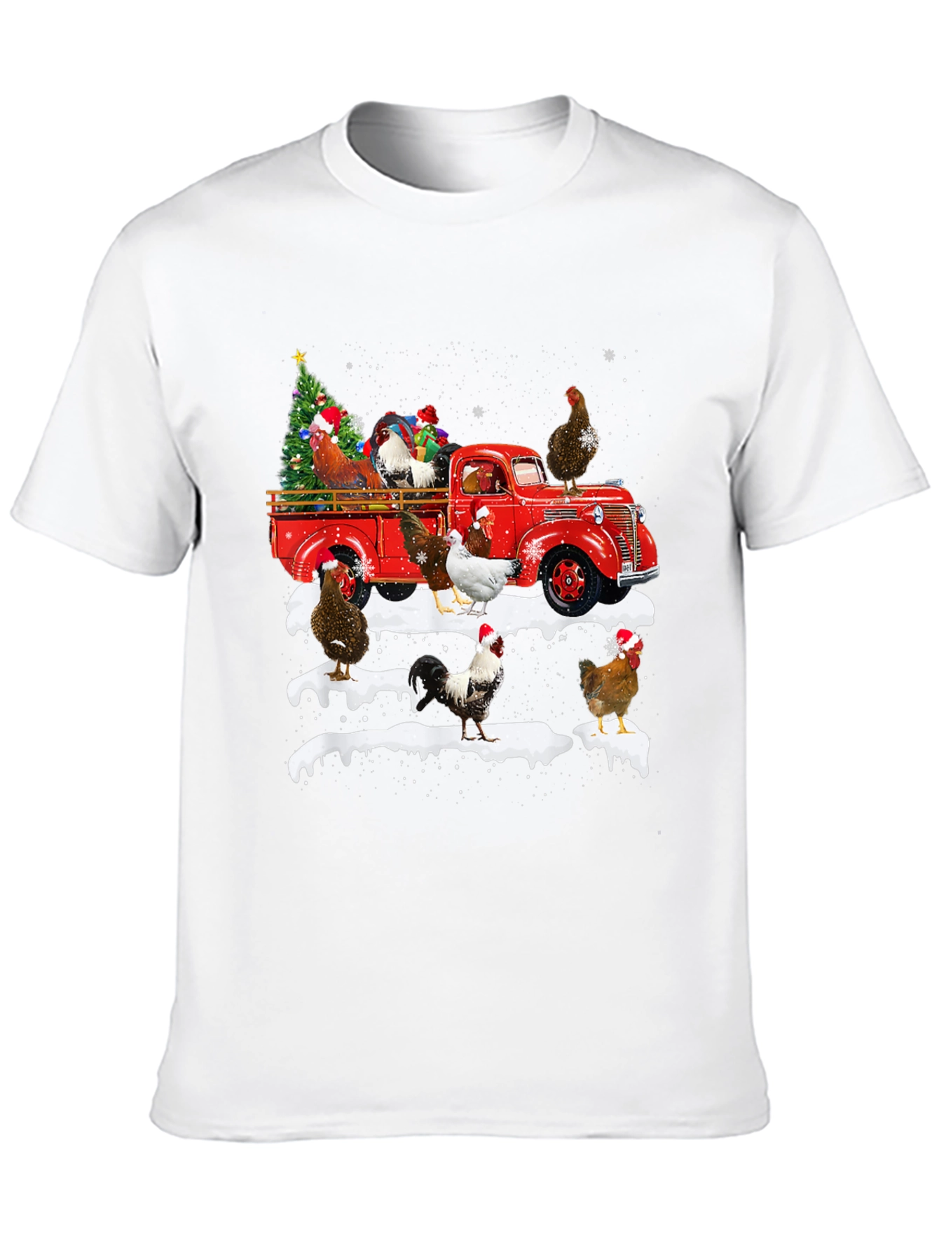 Christmas Chicken Truck Graphic Tee