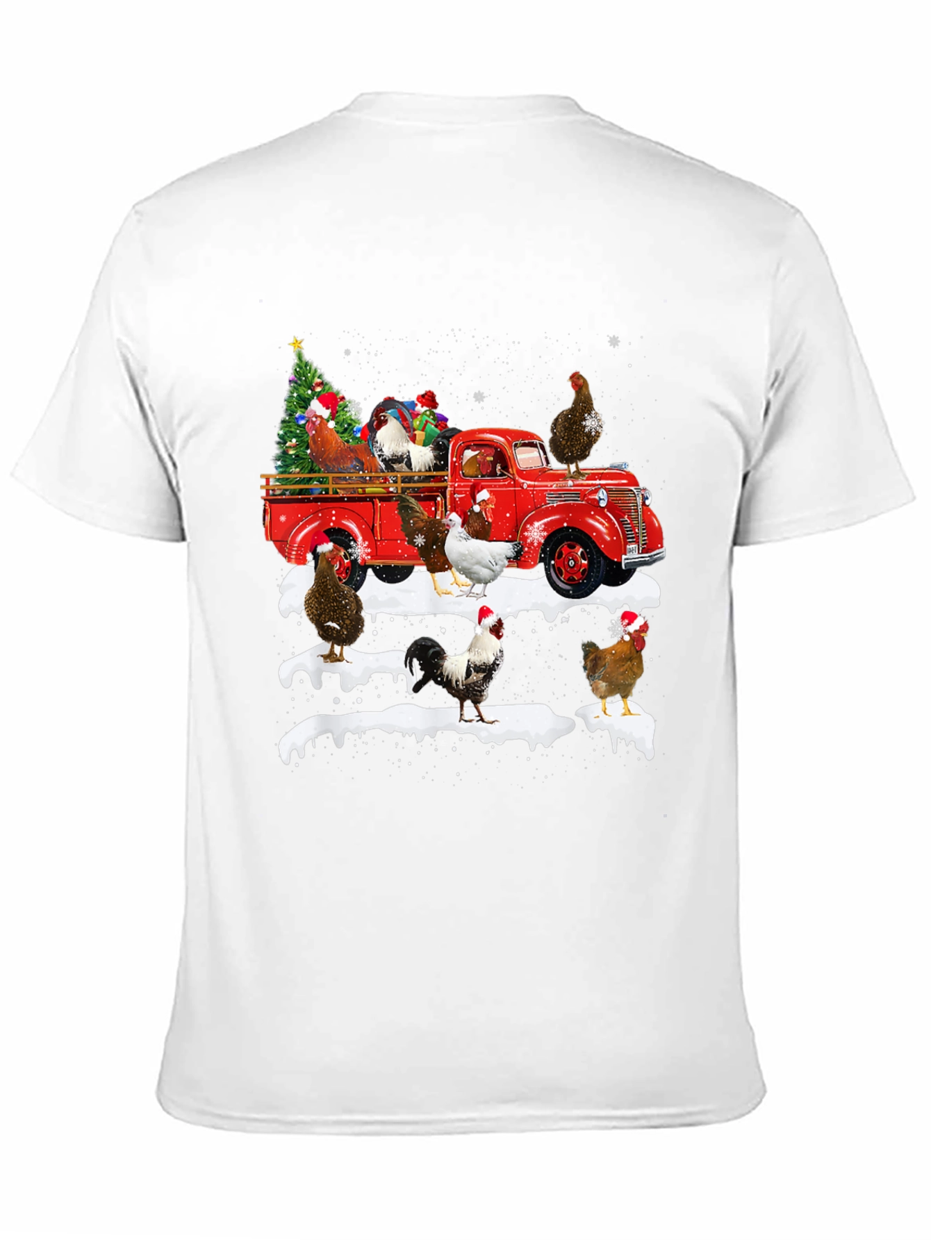 Christmas Chicken Truck Graphic Tee