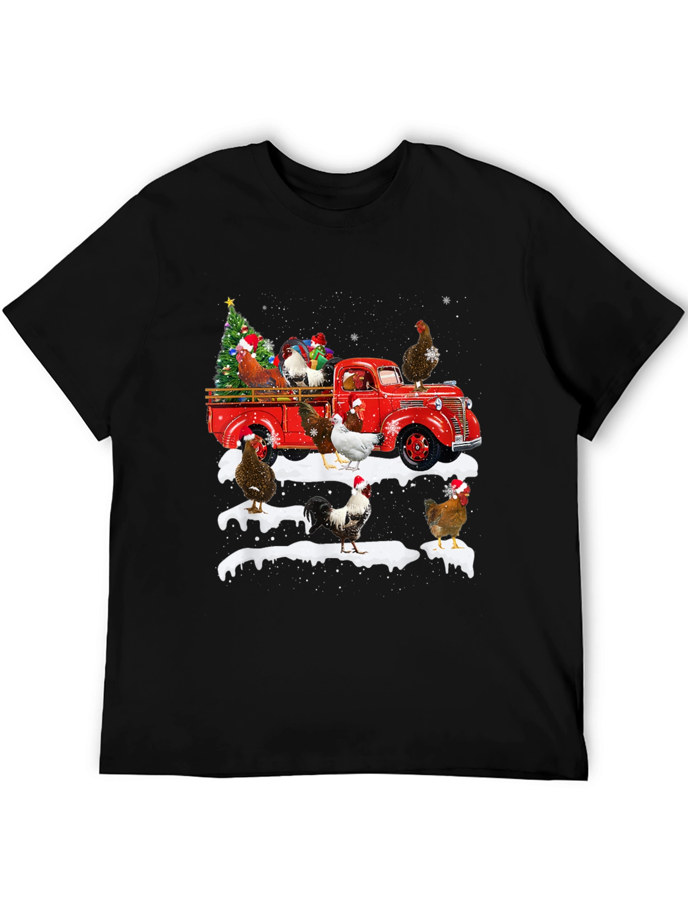 Christmas Chicken Truck Graphic Tee