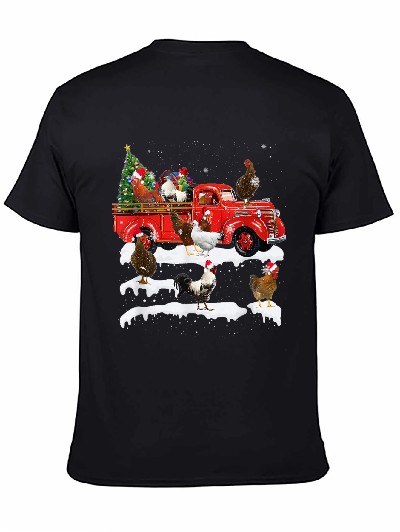 Christmas Chicken Truck Graphic Tee