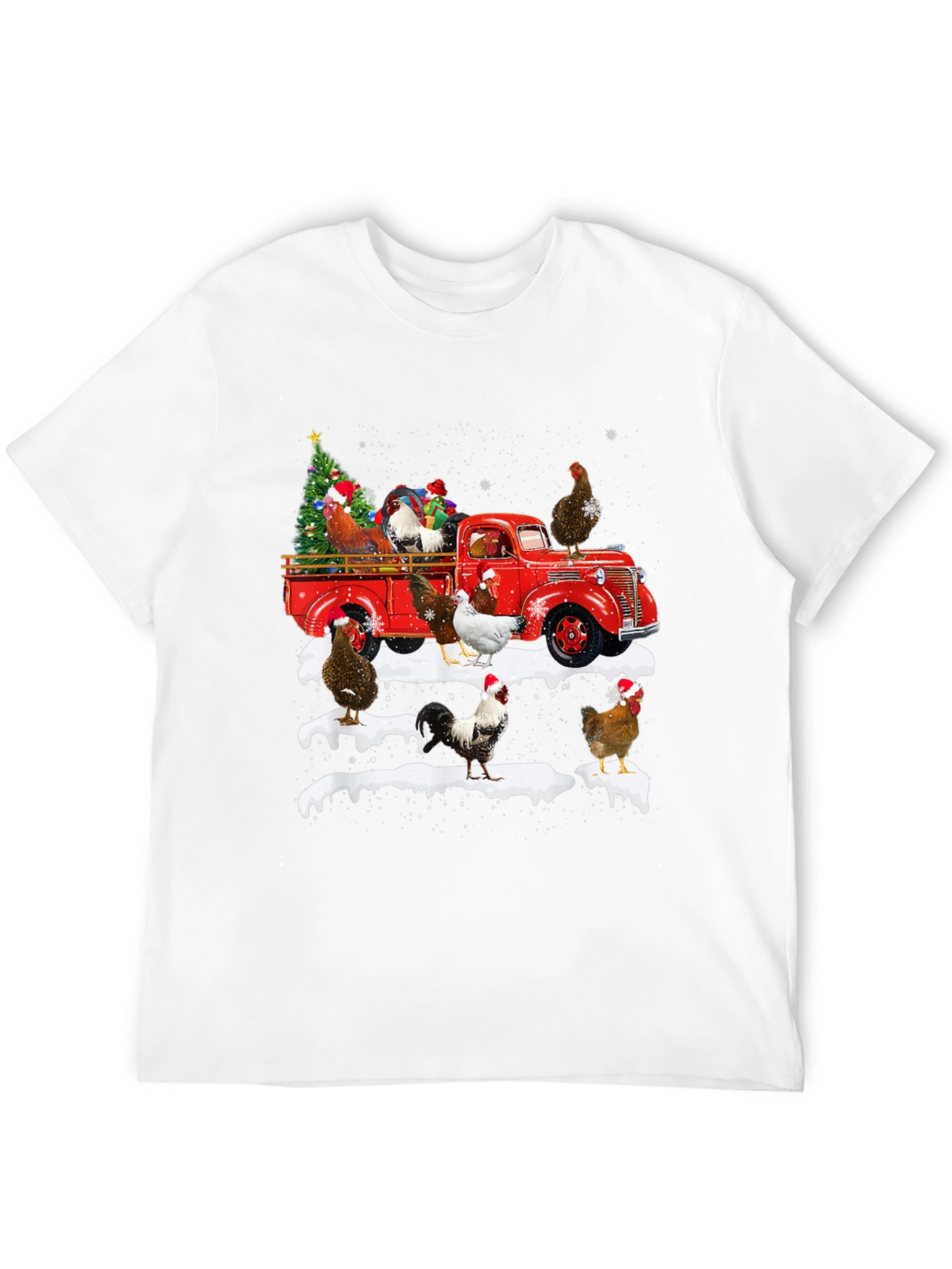 Christmas Chicken Truck Graphic Tee