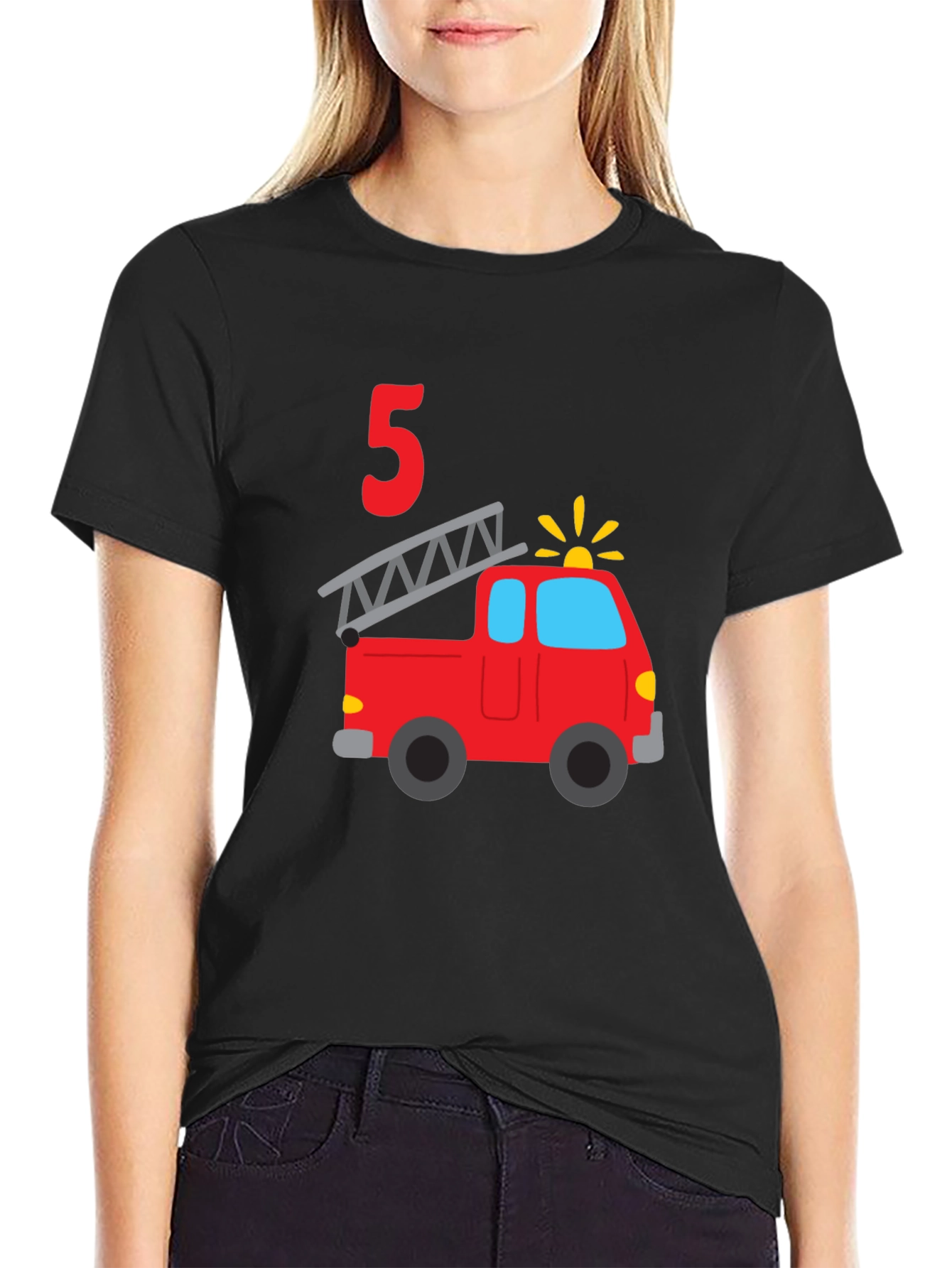 Fire Truck 5th Birthday T-Shirt