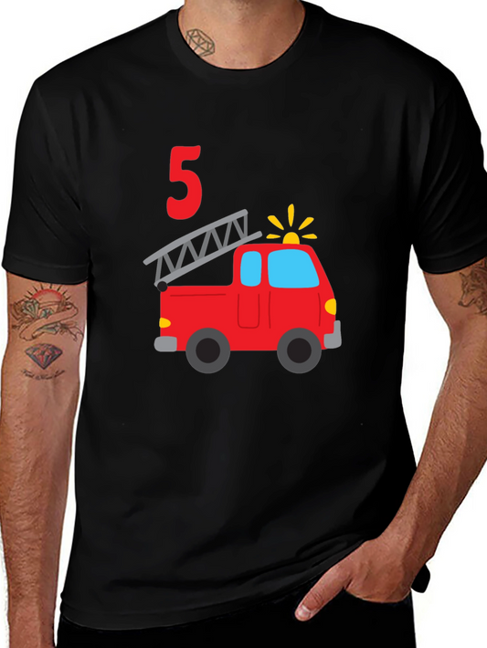 Fire Truck 5th Birthday T-Shirt