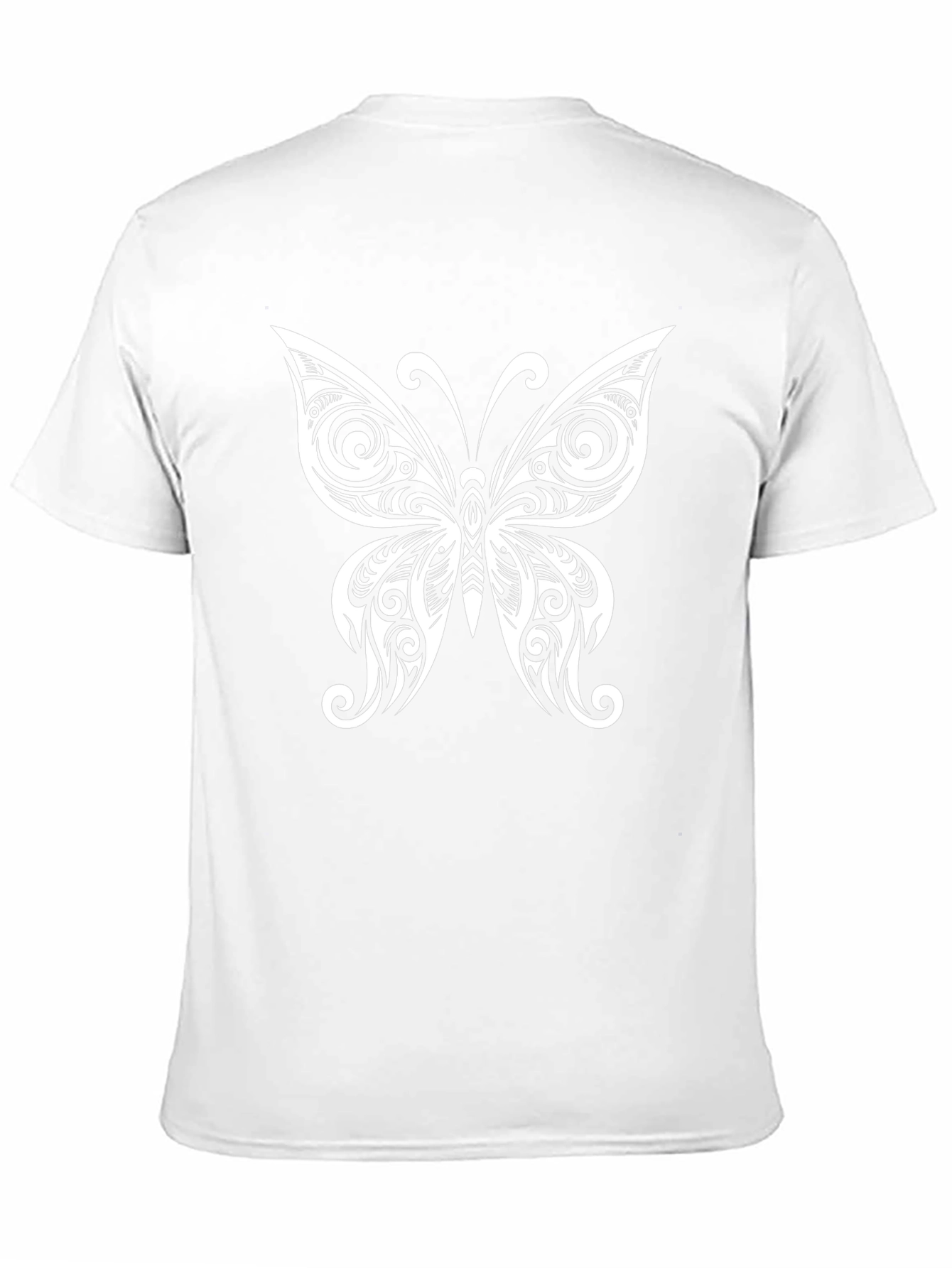 Butterfly Tattoo Style Graphic Tee - Black Cotton Blend