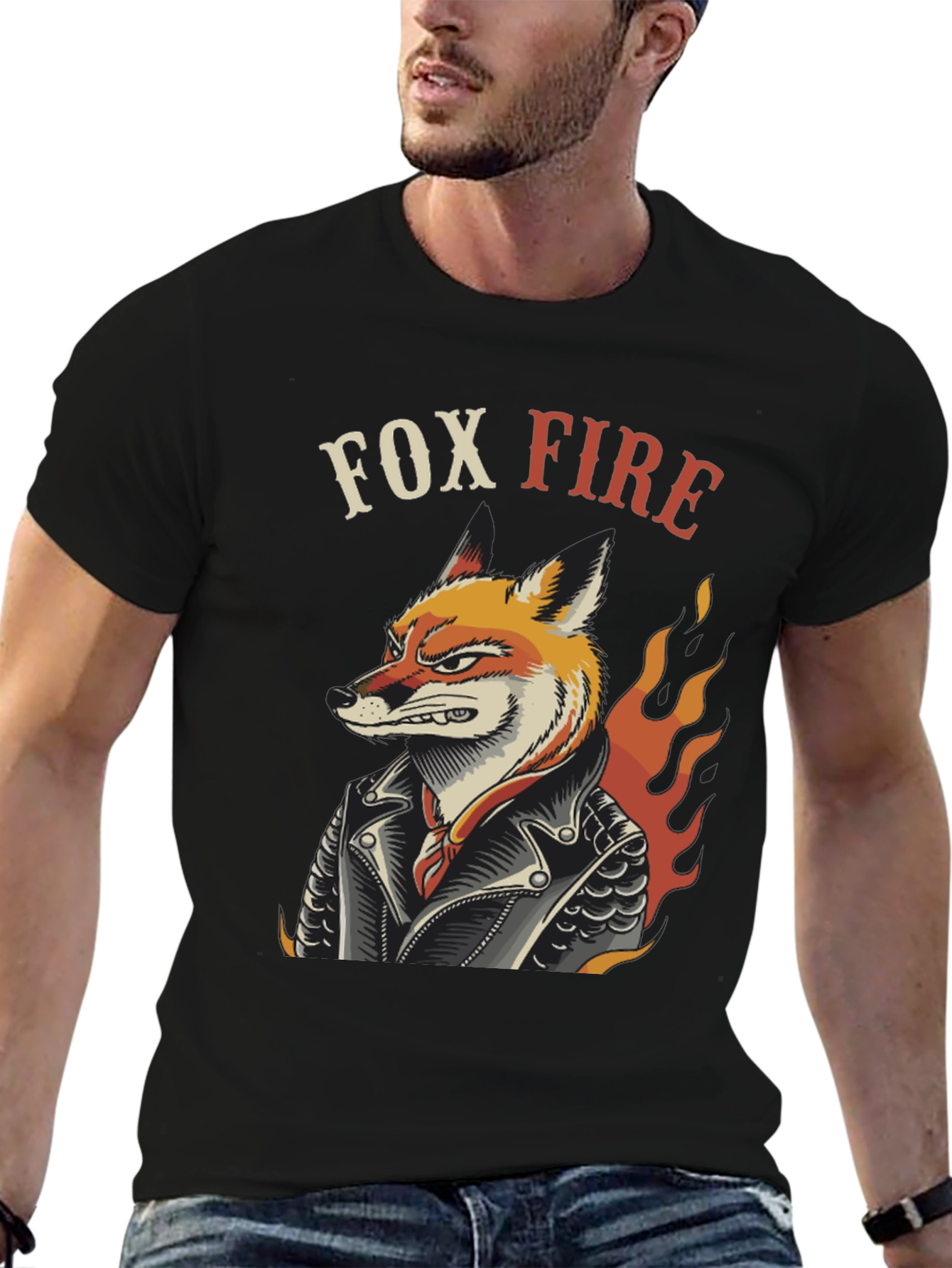 Fox Fire Graphic T-Shirt - Cool Animal Design