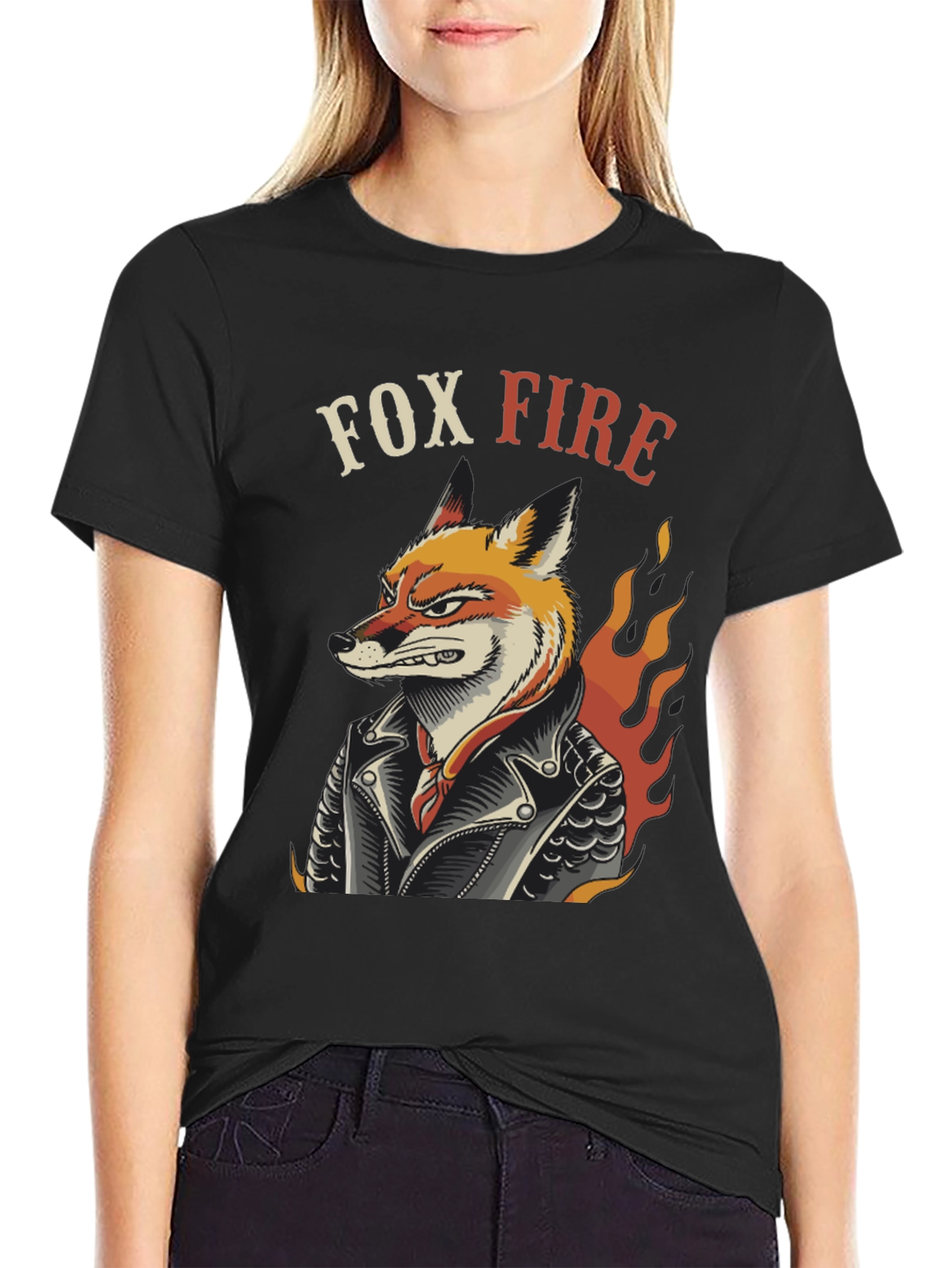 Fox Fire Graphic T-Shirt - Cool Animal Design