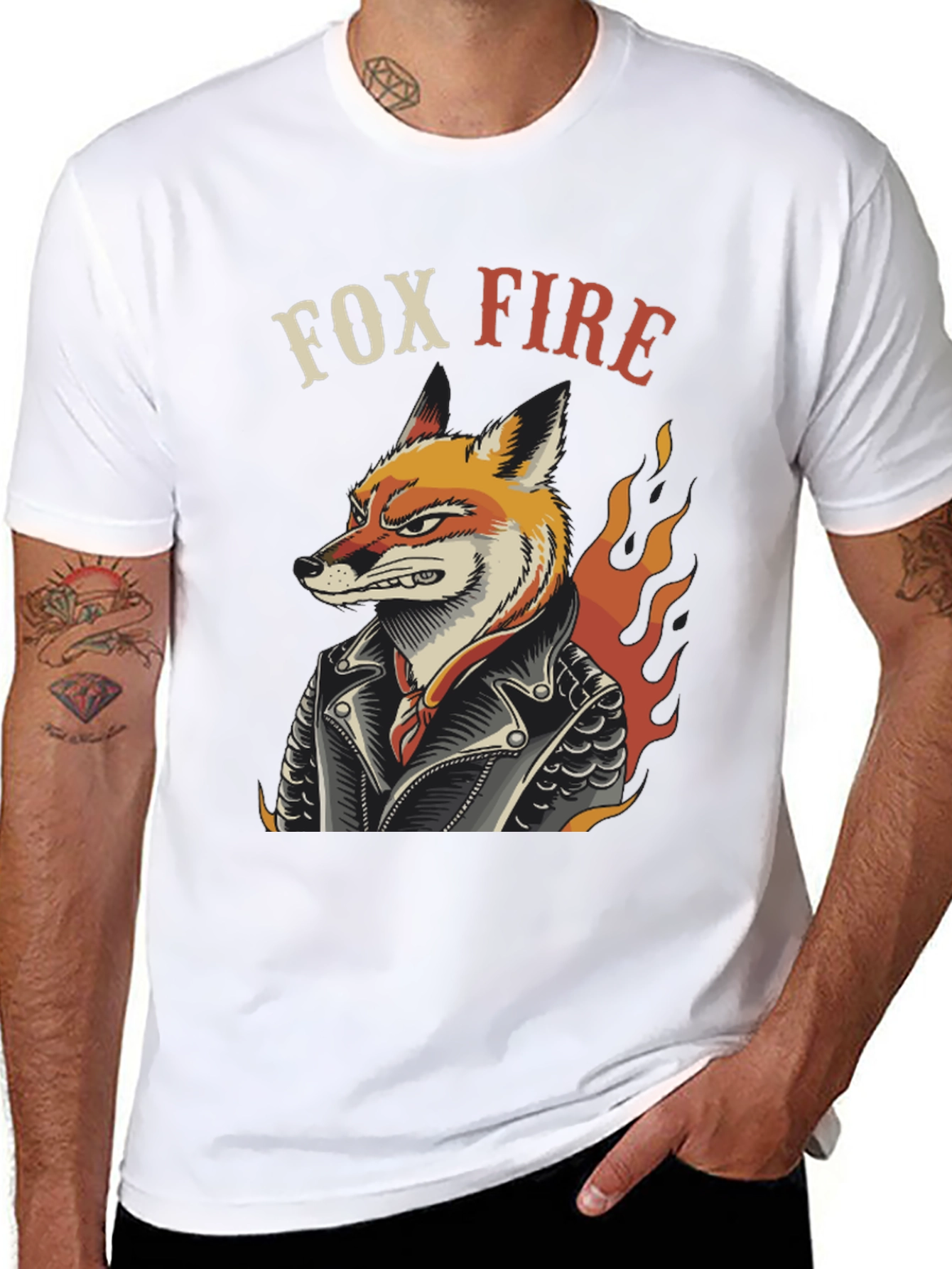 Fox Fire Graphic T-Shirt - Cool Animal Design