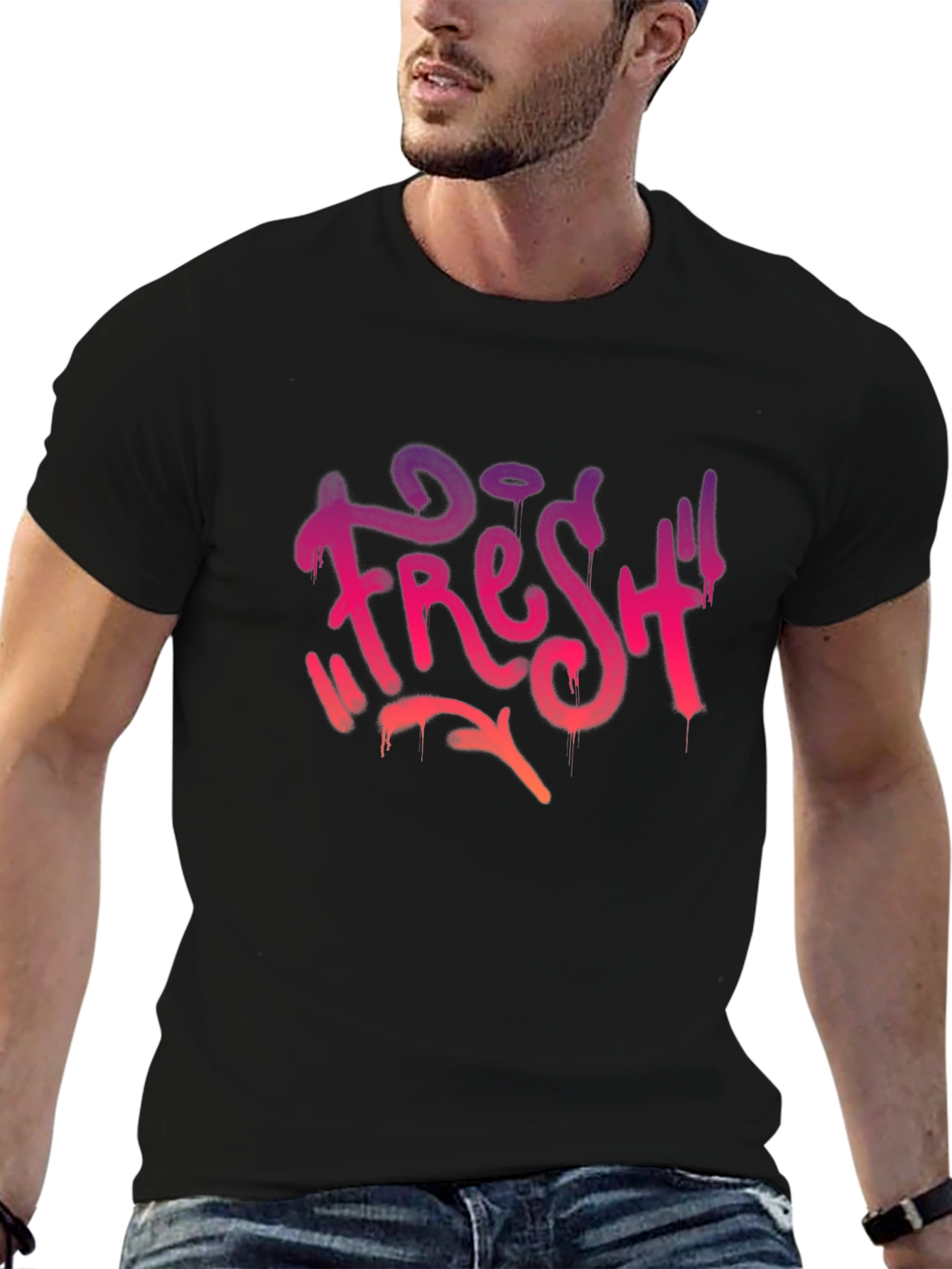 Fresh Graphic Tee - Urban Style Black T-Shirt