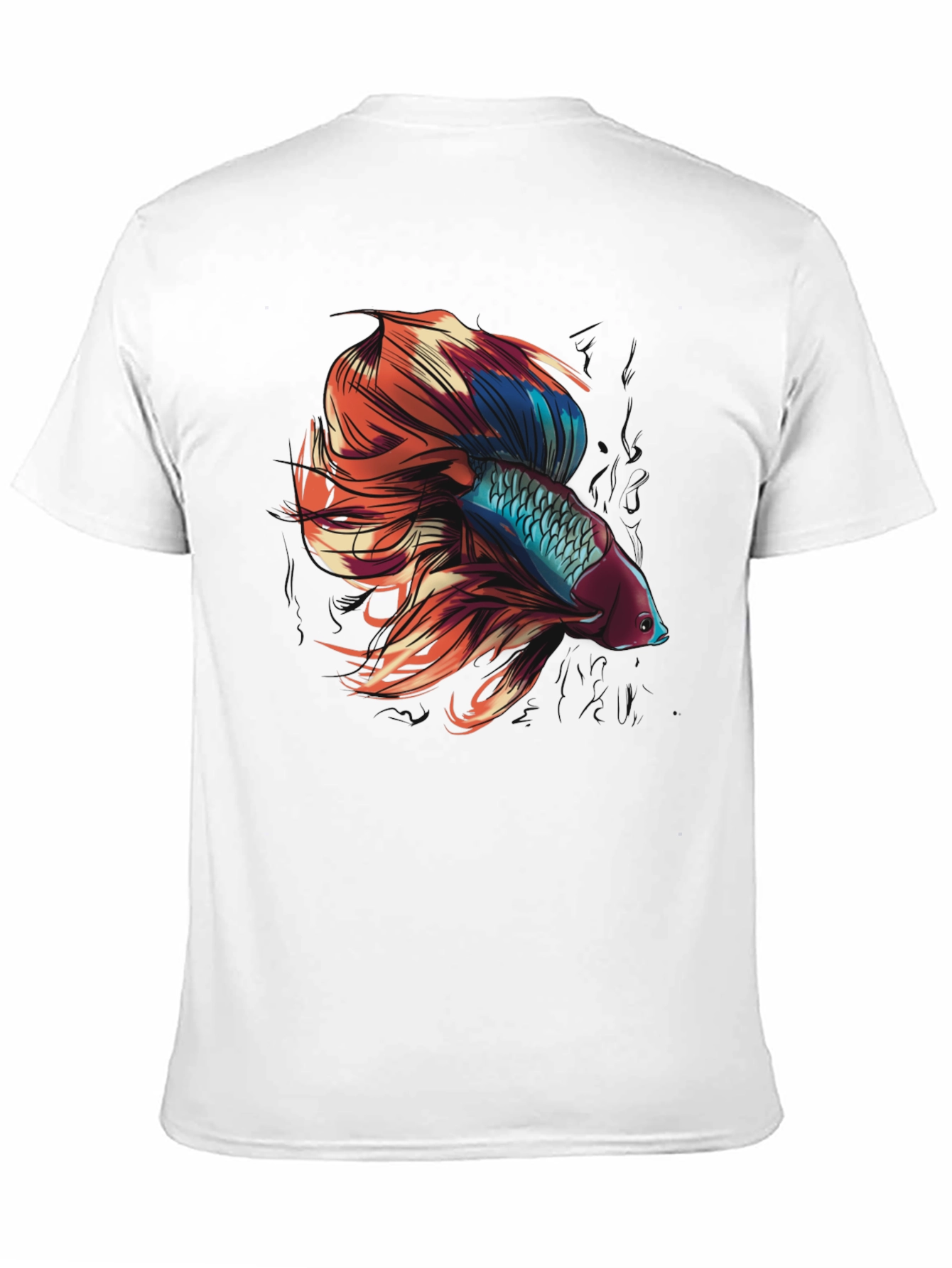 Betta Fish Graphic Tee - Black Cotton T-Shirt