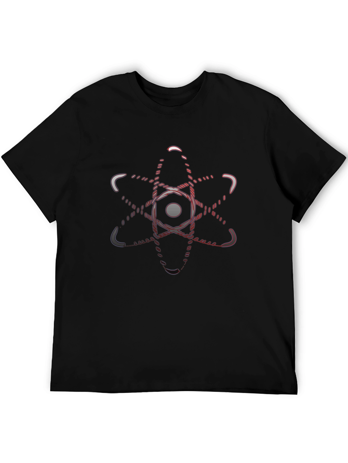 Atom Graphic Black T-Shirt - Science Inspired