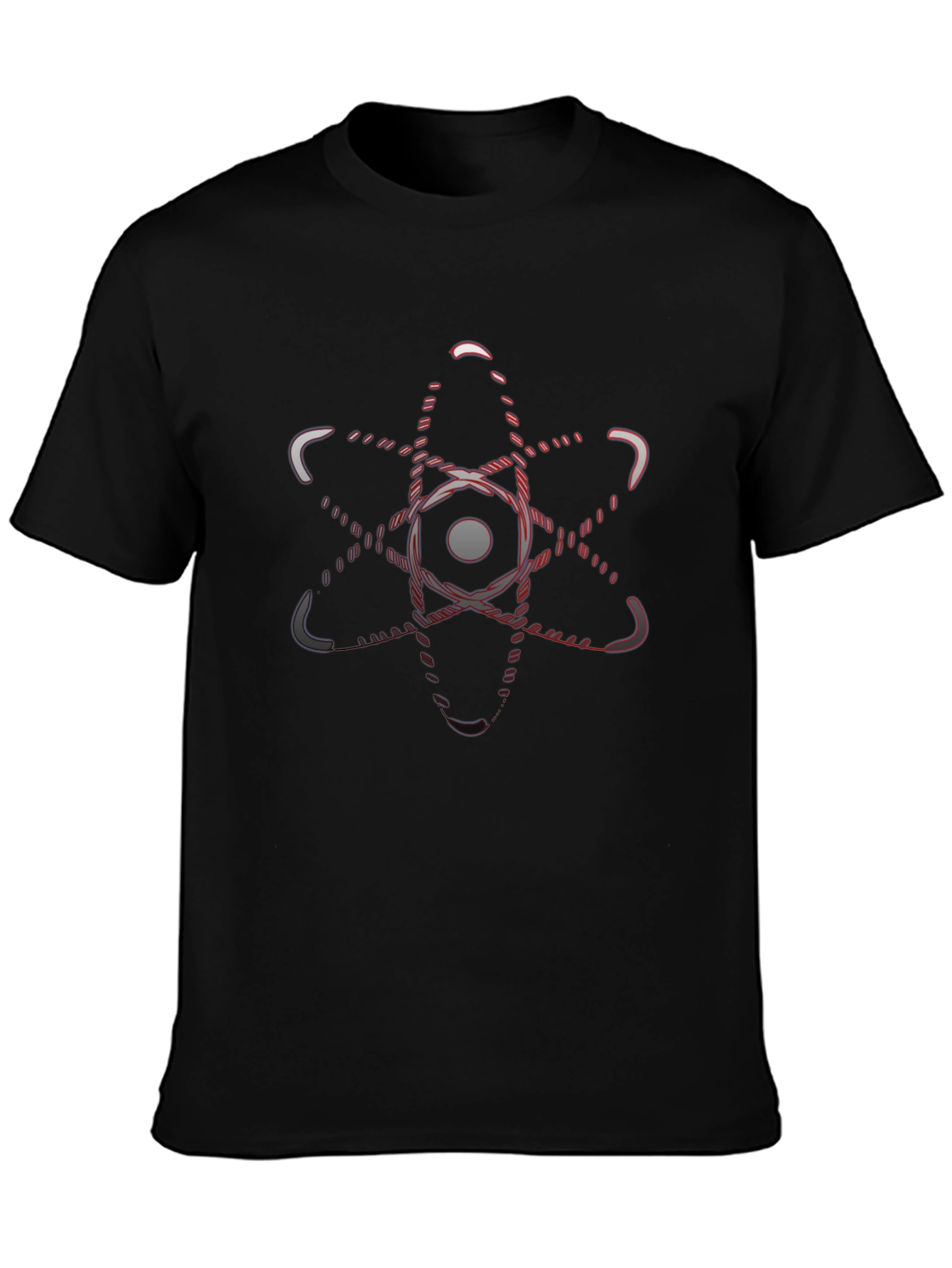 Atom Graphic Black T-Shirt - Science Inspired