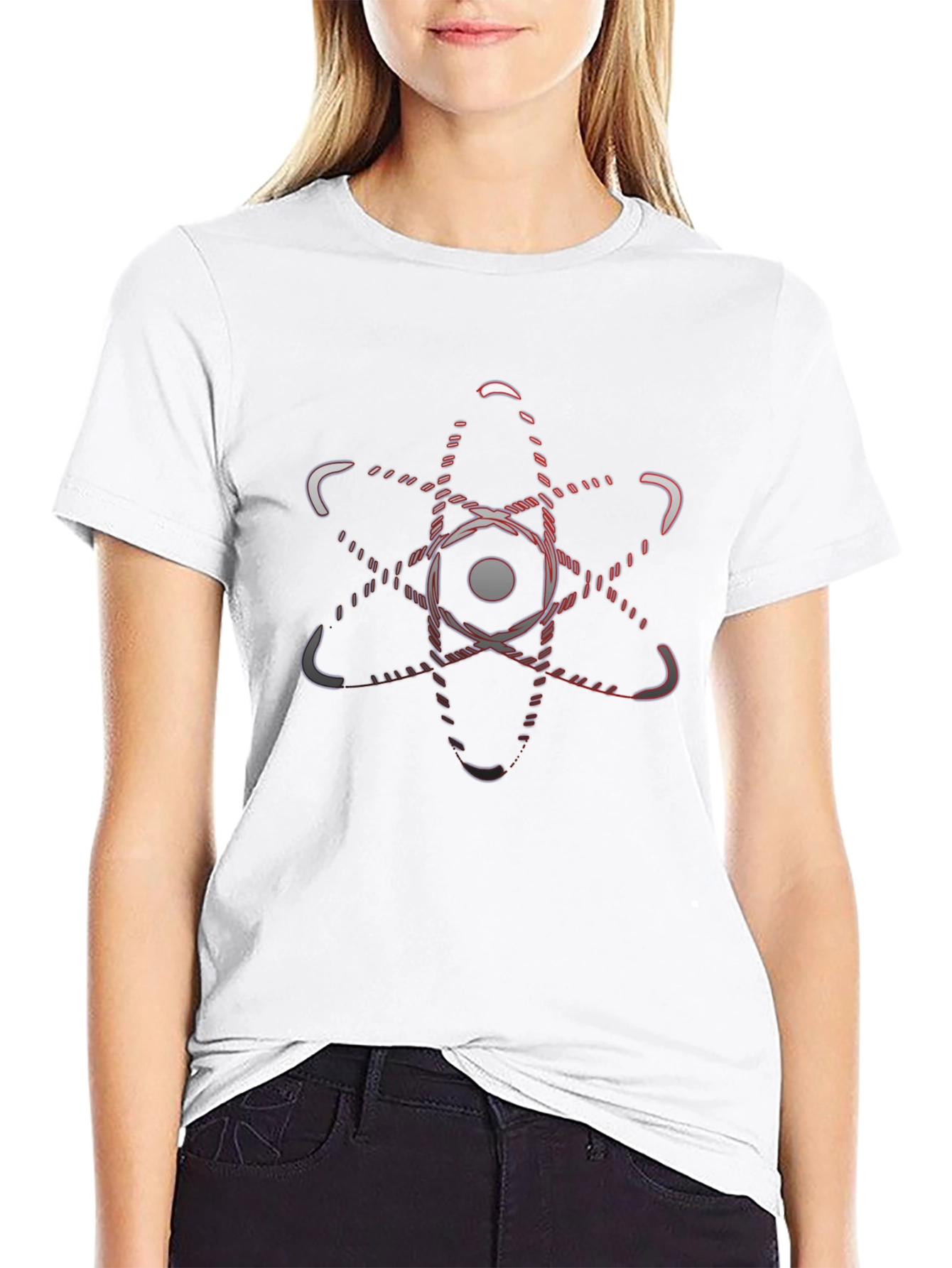 Atom Graphic Black T-Shirt - Science Inspired