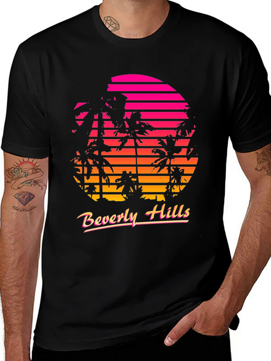 Retro Beverly Hills Palm Sunset T-Shirt