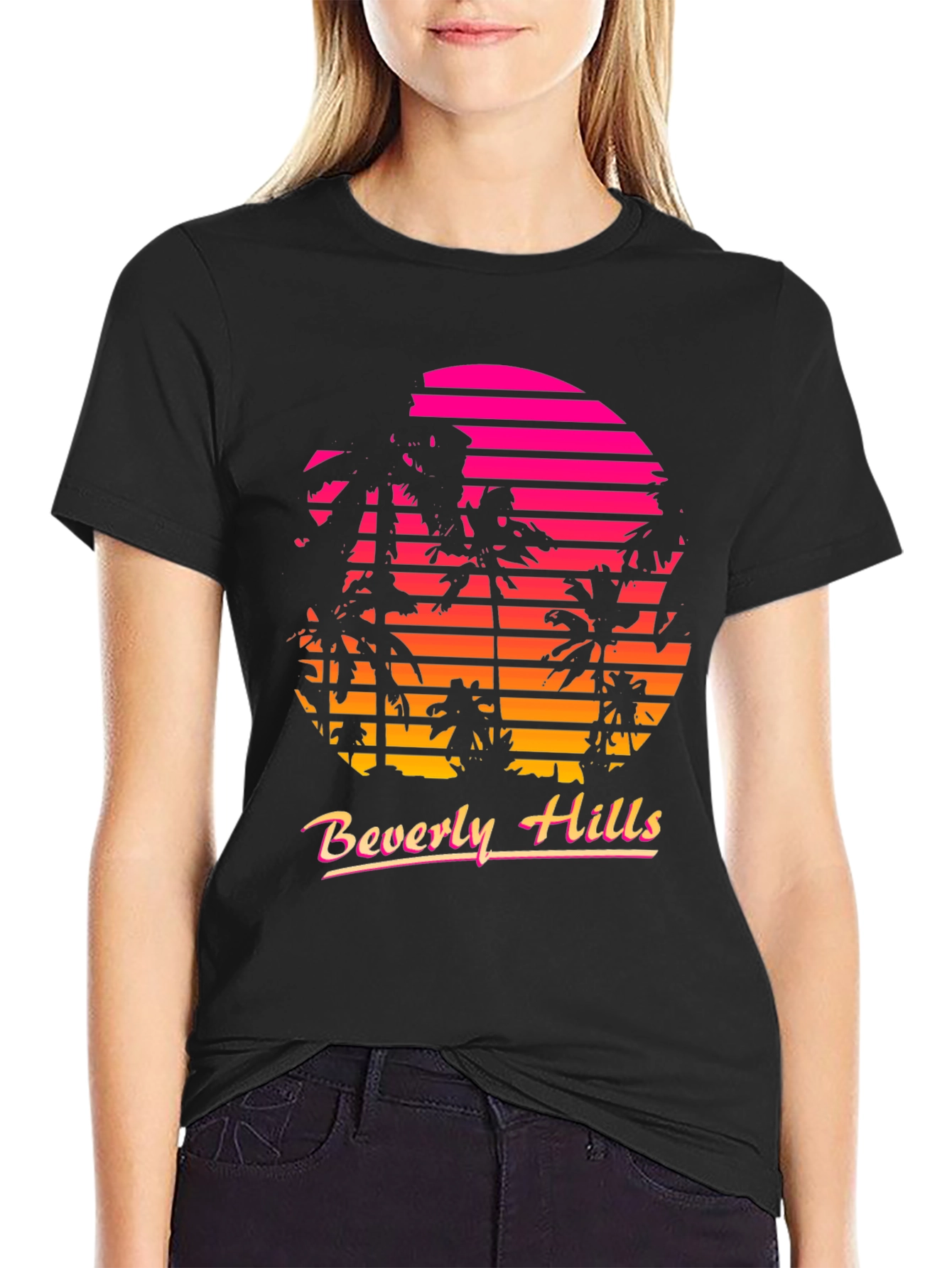 Retro Beverly Hills Palm Sunset T-Shirt