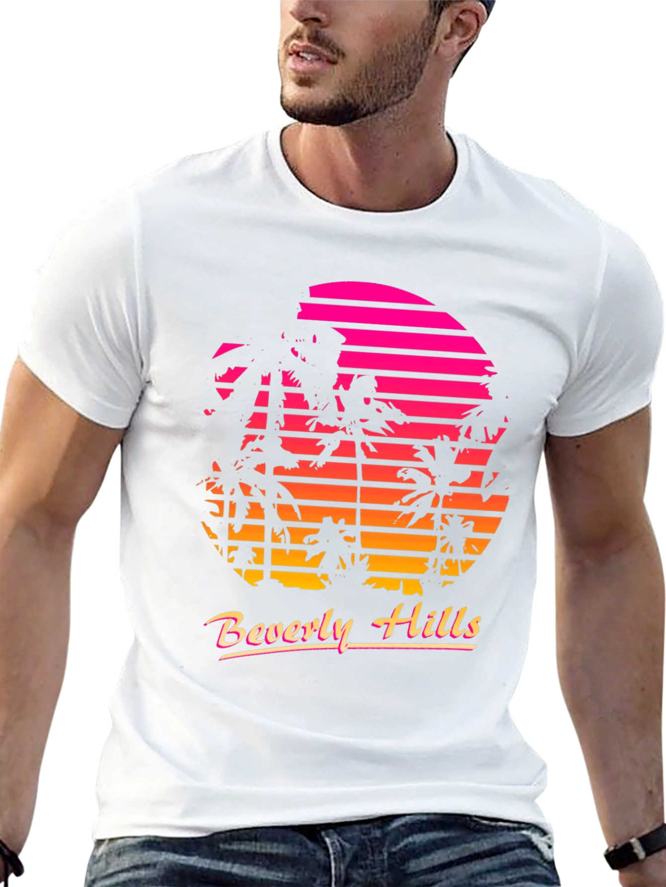 Retro Beverly Hills Palm Sunset T-Shirt