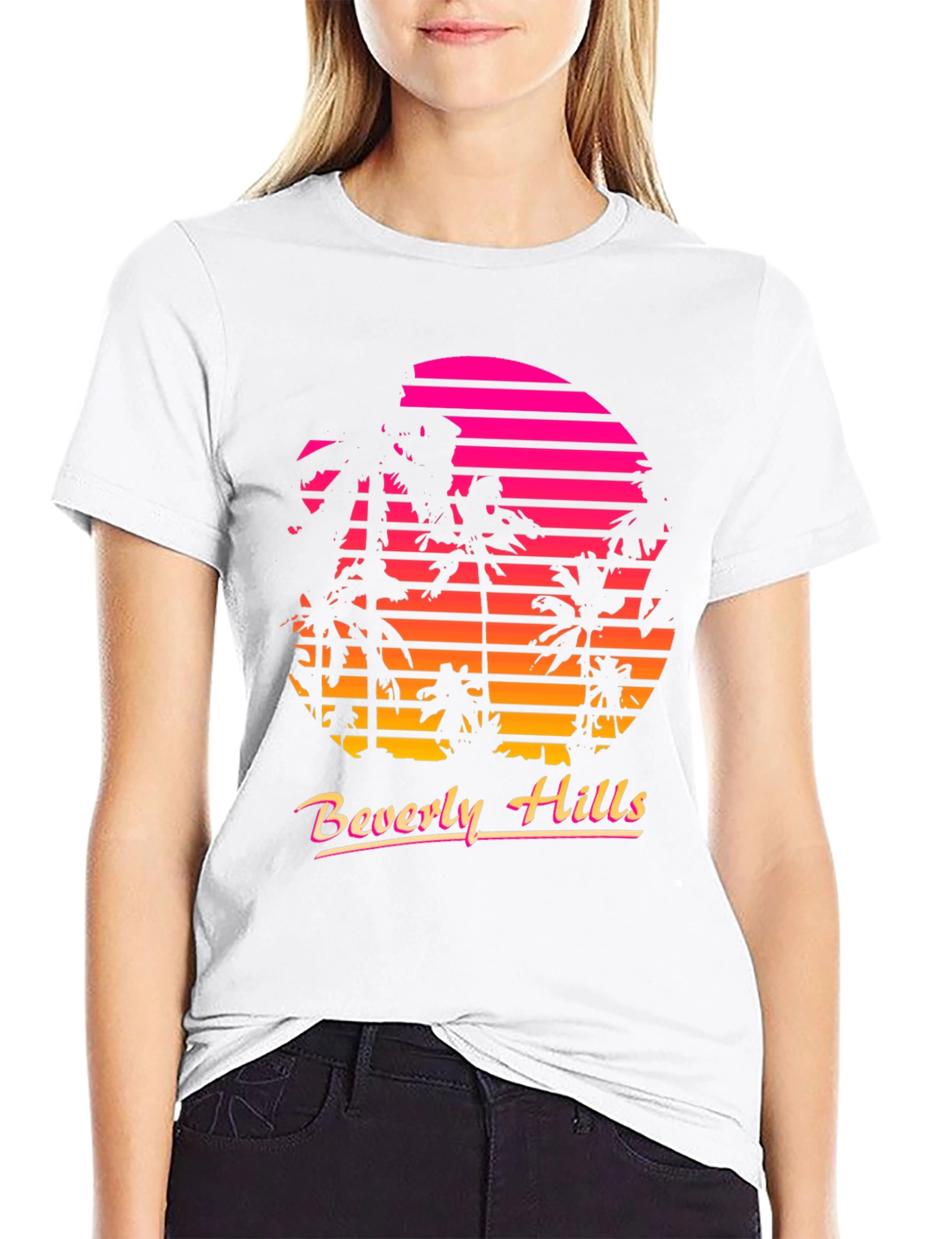 Retro Beverly Hills Palm Sunset T-Shirt