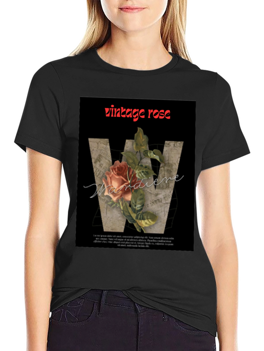 Vintage Rose Graphic T-Shirt