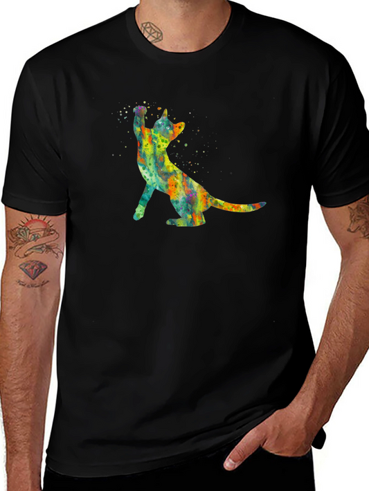 Watercolor Cat T-Shirt - Fun Artsy Design