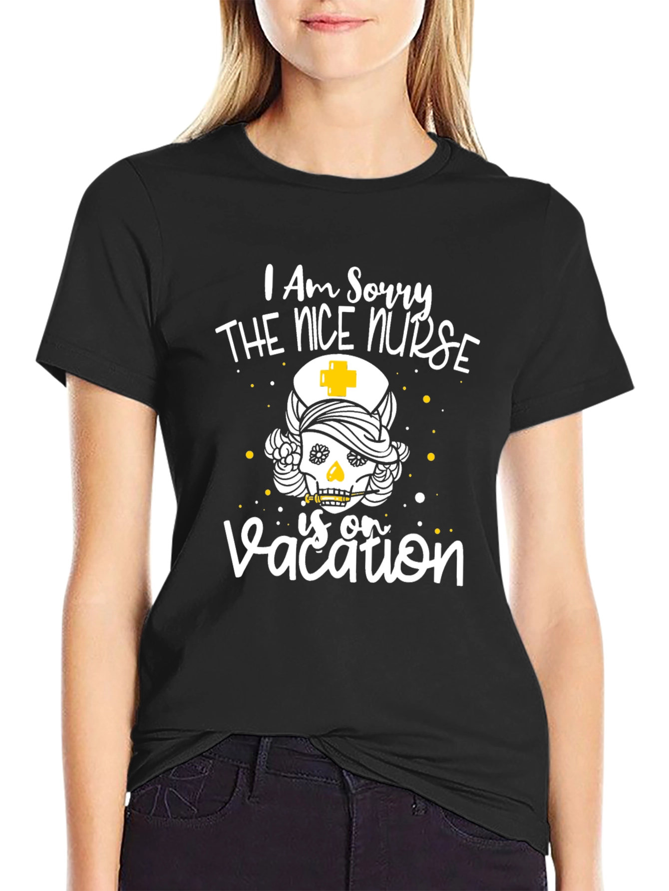 Nice Nurse Vacation T-Shirt - Funny Skeleton Tee