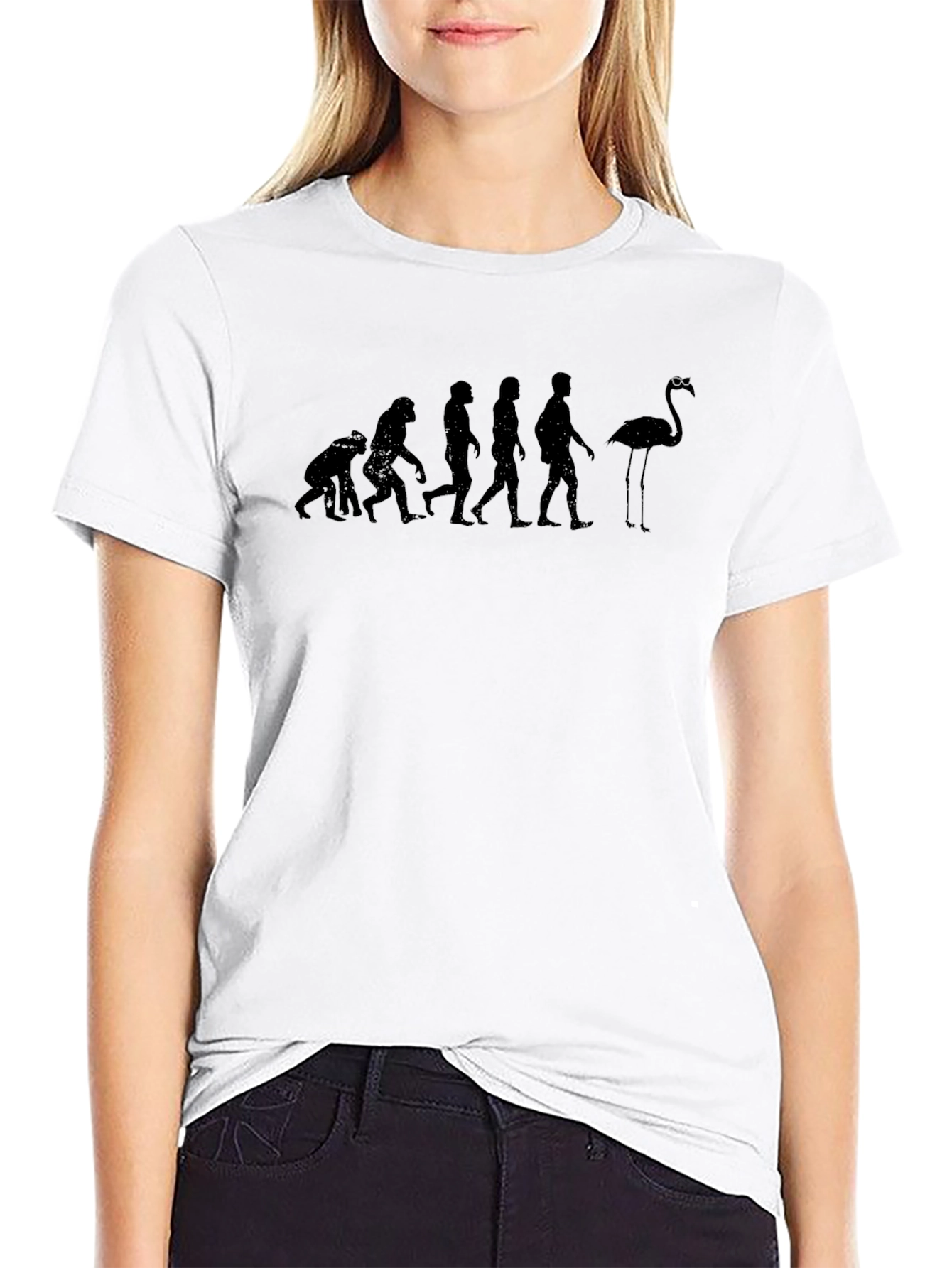 Evolution of Flamingo T-Shirt - Humorous Graphic Tee