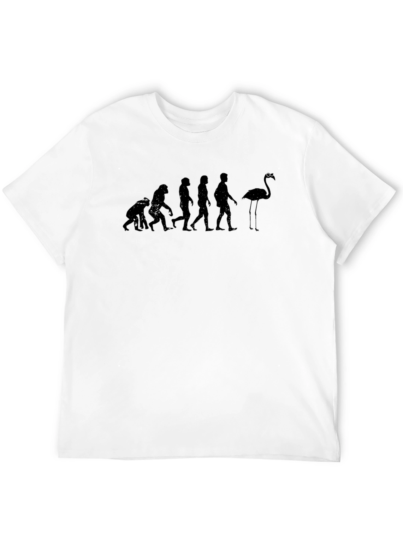 Evolution of Flamingo T-Shirt - Humorous Graphic Tee