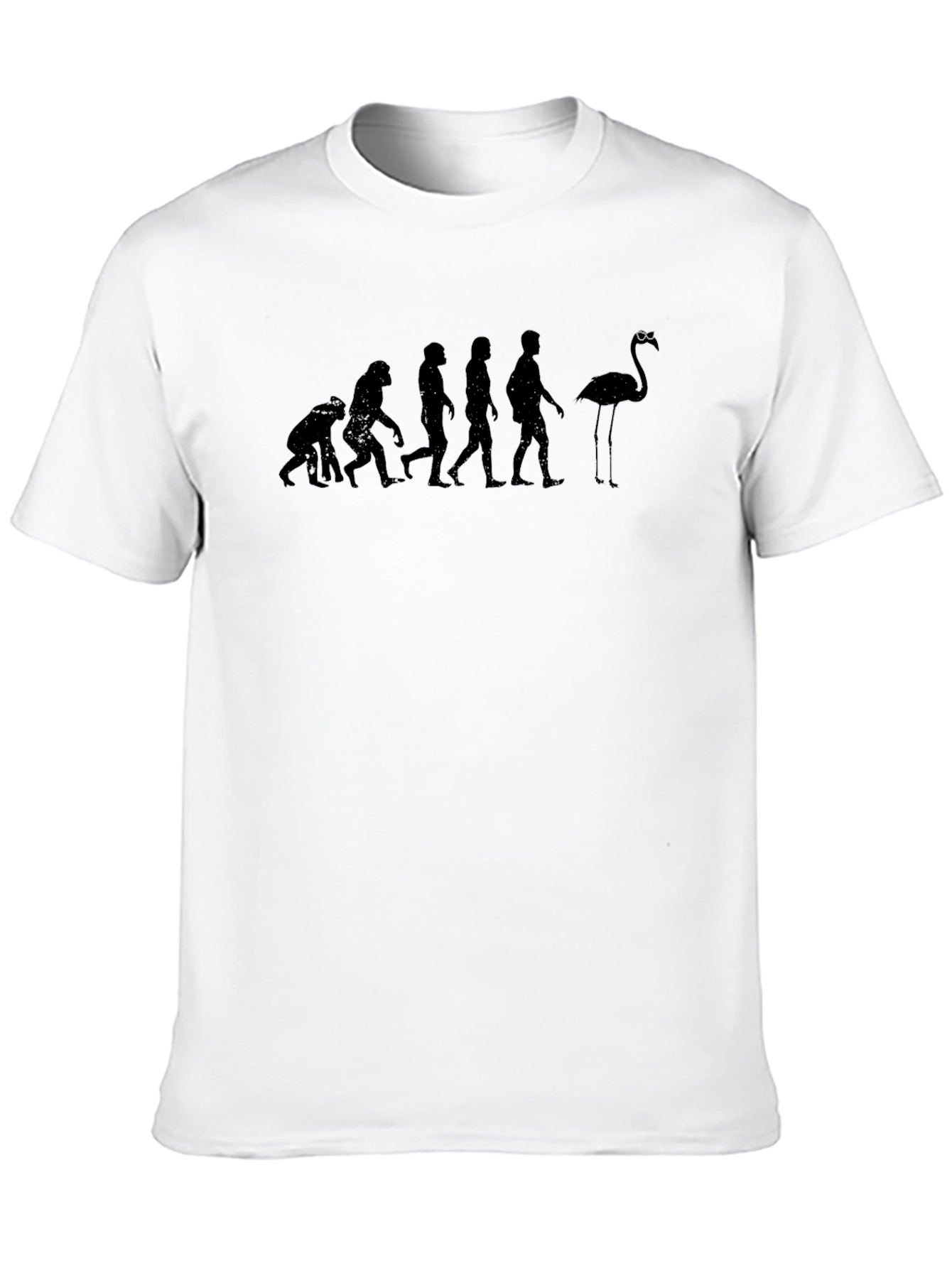 Evolution of Flamingo T-Shirt - Humorous Graphic Tee