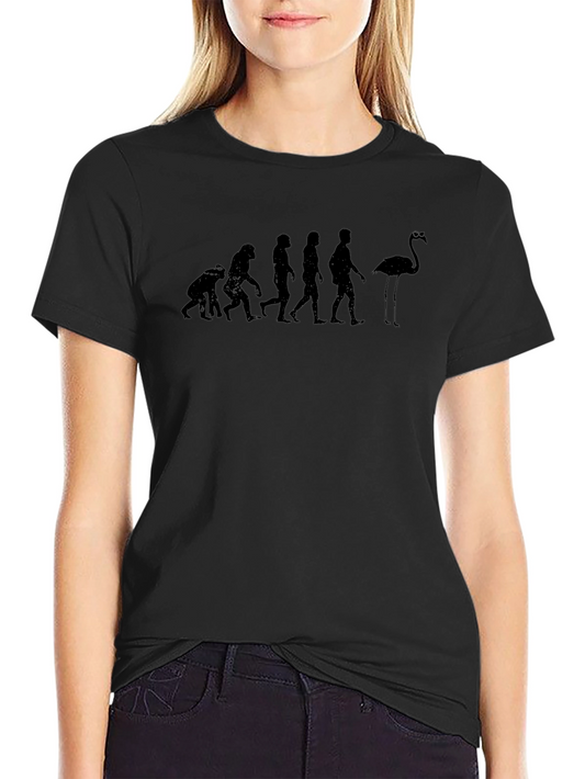 Evolution of Flamingo T-Shirt - Humorous Graphic Tee