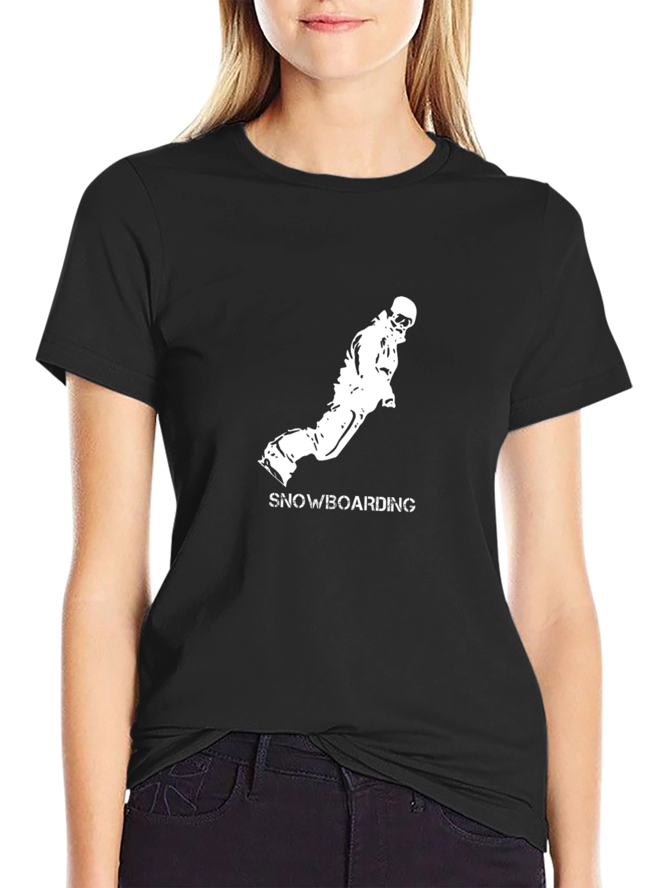Black Snowboarding Graphic Tee