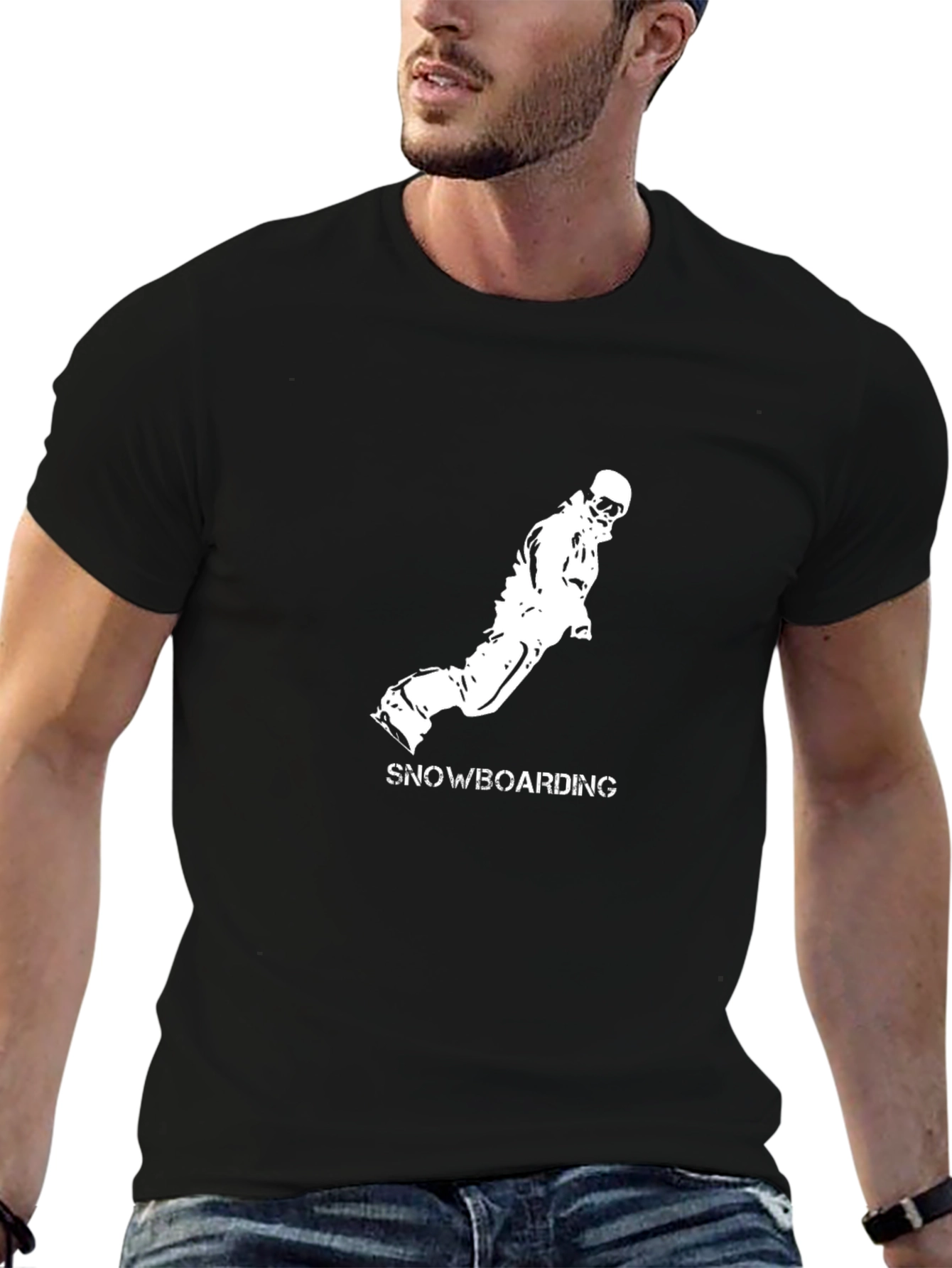 Black Snowboarding Graphic Tee