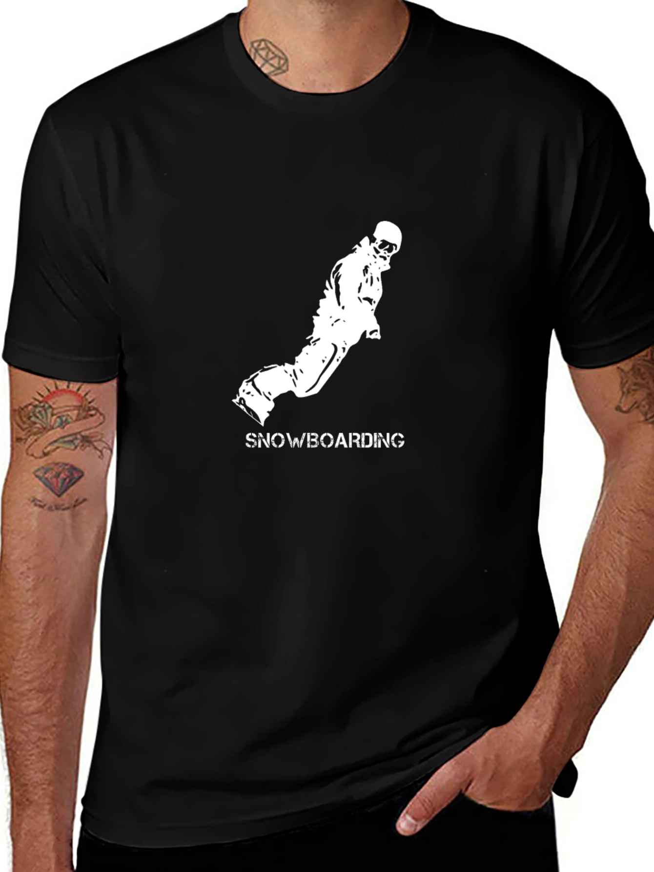 Black Snowboarding Graphic Tee