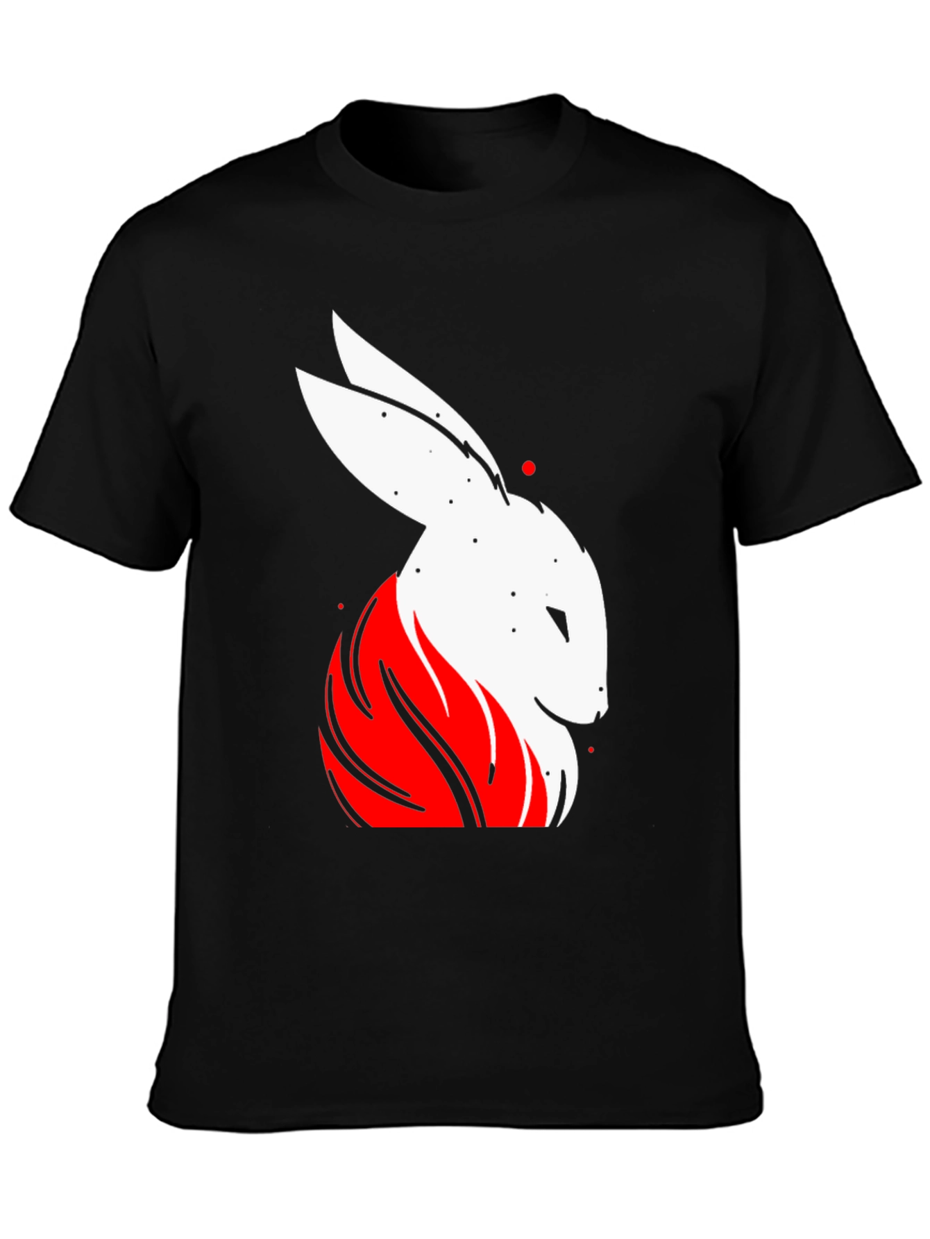 Rabbit Graphic Tee - Black Cotton T-Shirt