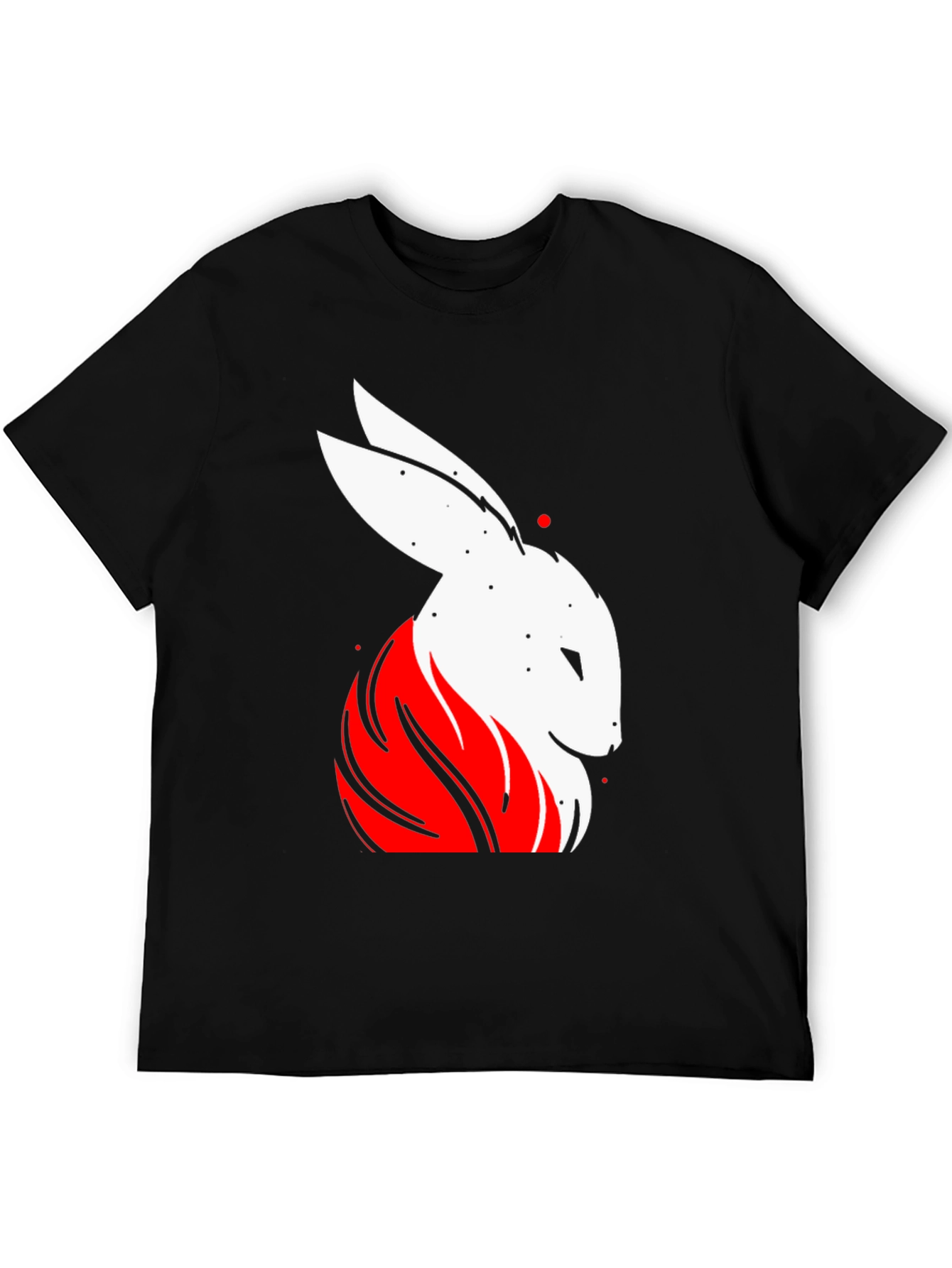 Rabbit Graphic Tee - Black Cotton T-Shirt