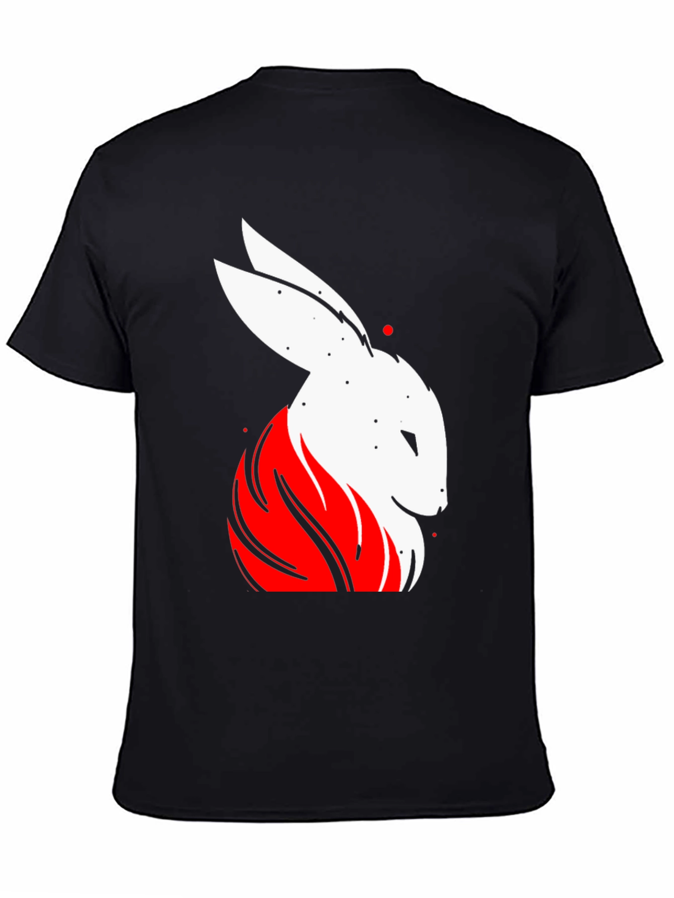 Rabbit Graphic Tee - Black Cotton T-Shirt