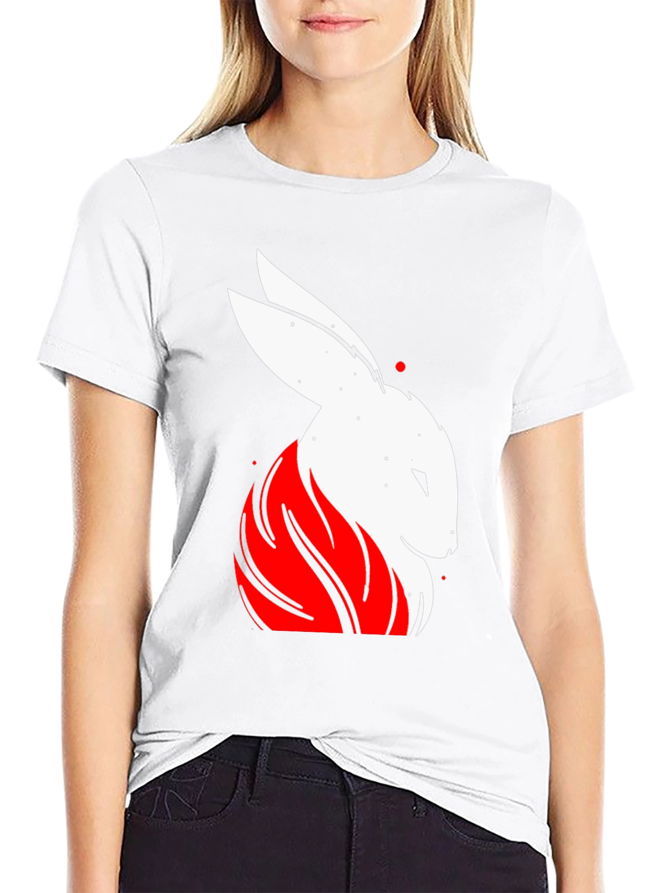 Rabbit Graphic Tee - Black Cotton T-Shirt