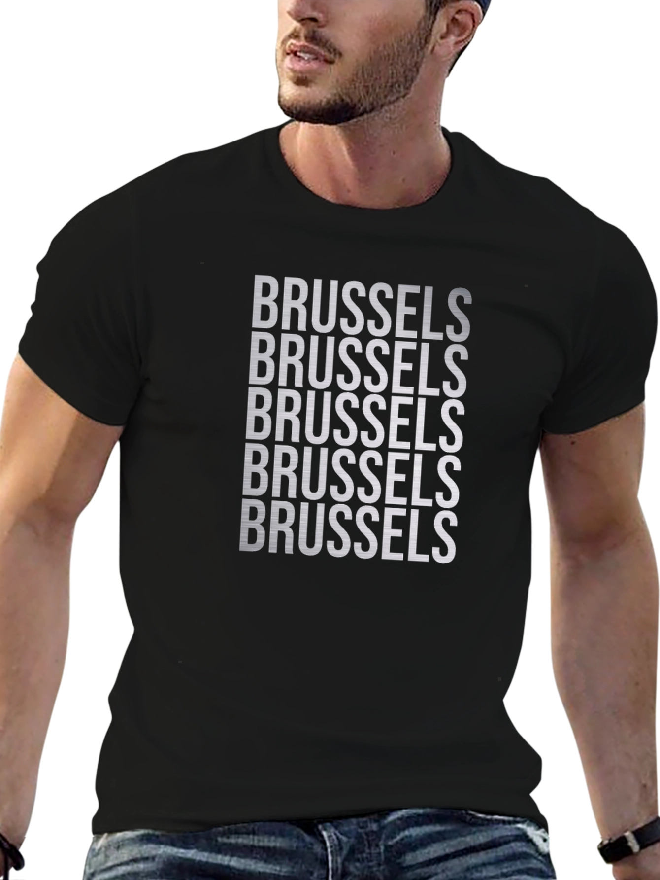 Brussels Text Graphic T-Shirt - Black