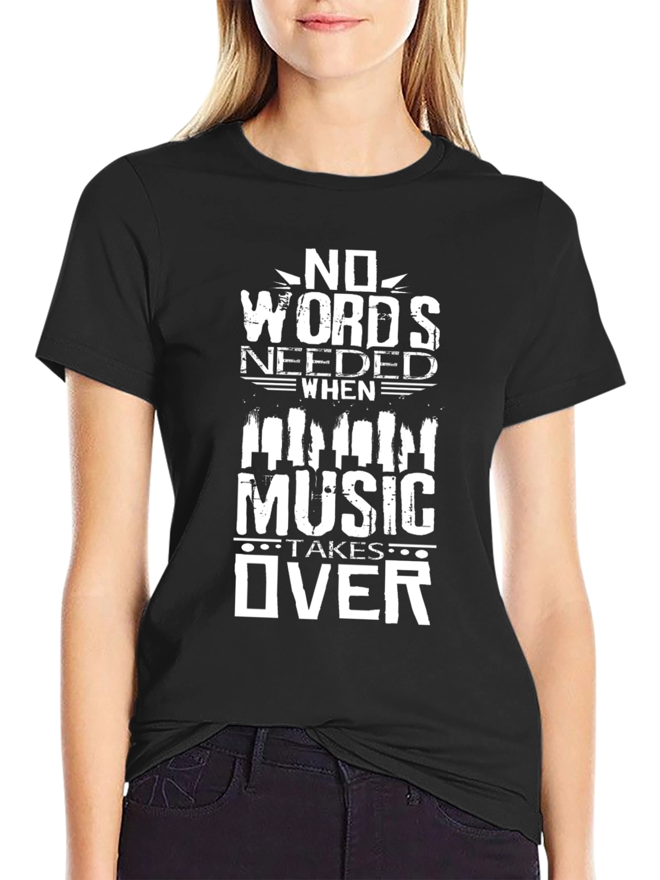 No Words Needed Music T-Shirt - Black