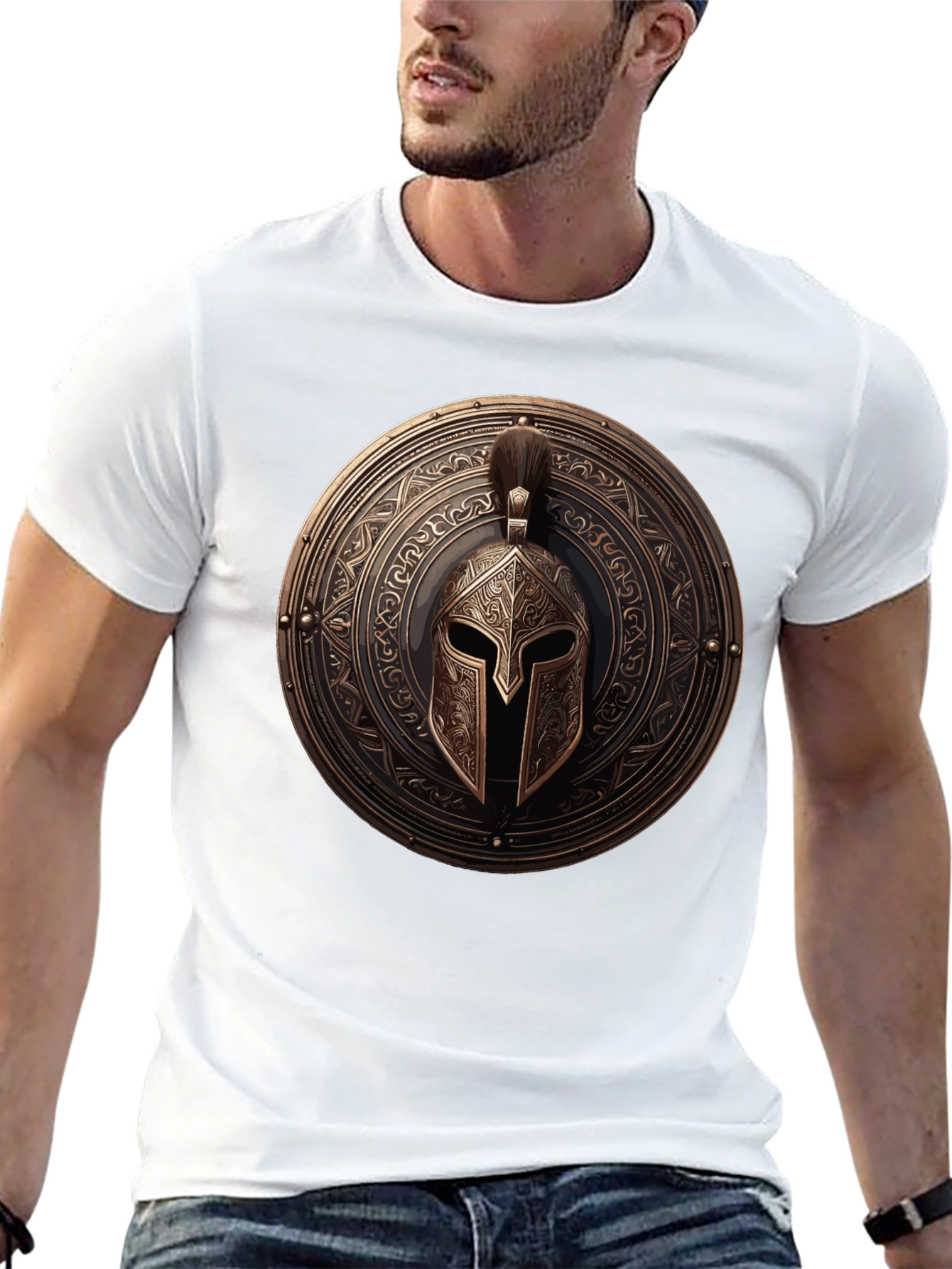 Spartan Shield Graphic Tee - Warrior Style