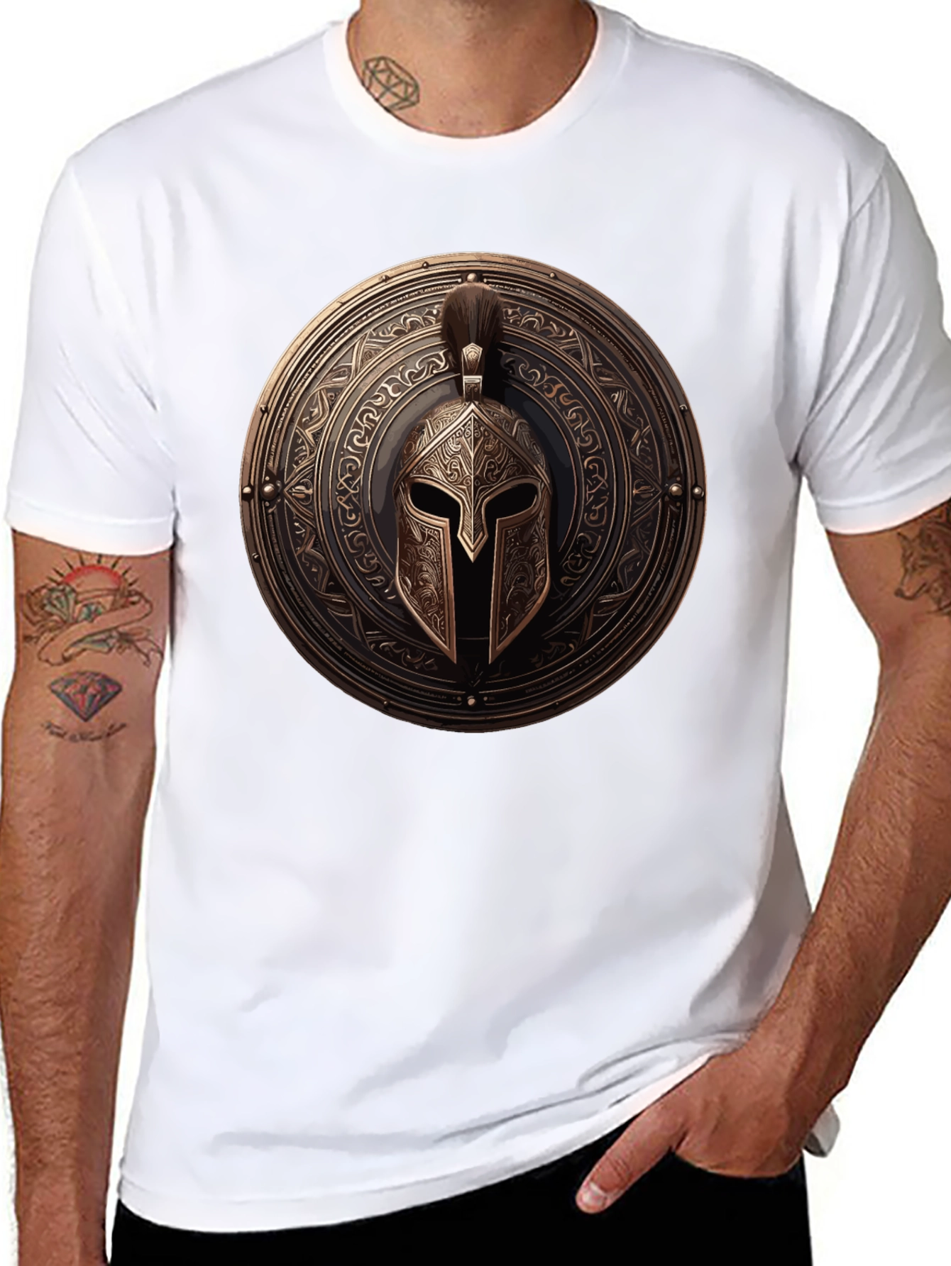 Spartan Shield Graphic Tee - Warrior Style
