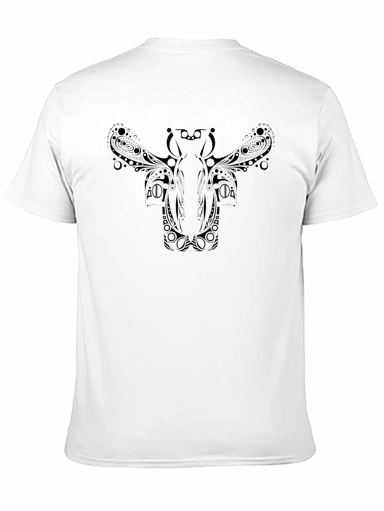 Tribal Moose Graphic Tee - Black Cotton T-Shirt
