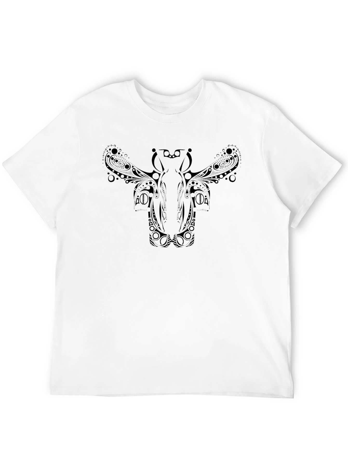 Tribal Moose Graphic Tee - Black Cotton T-Shirt