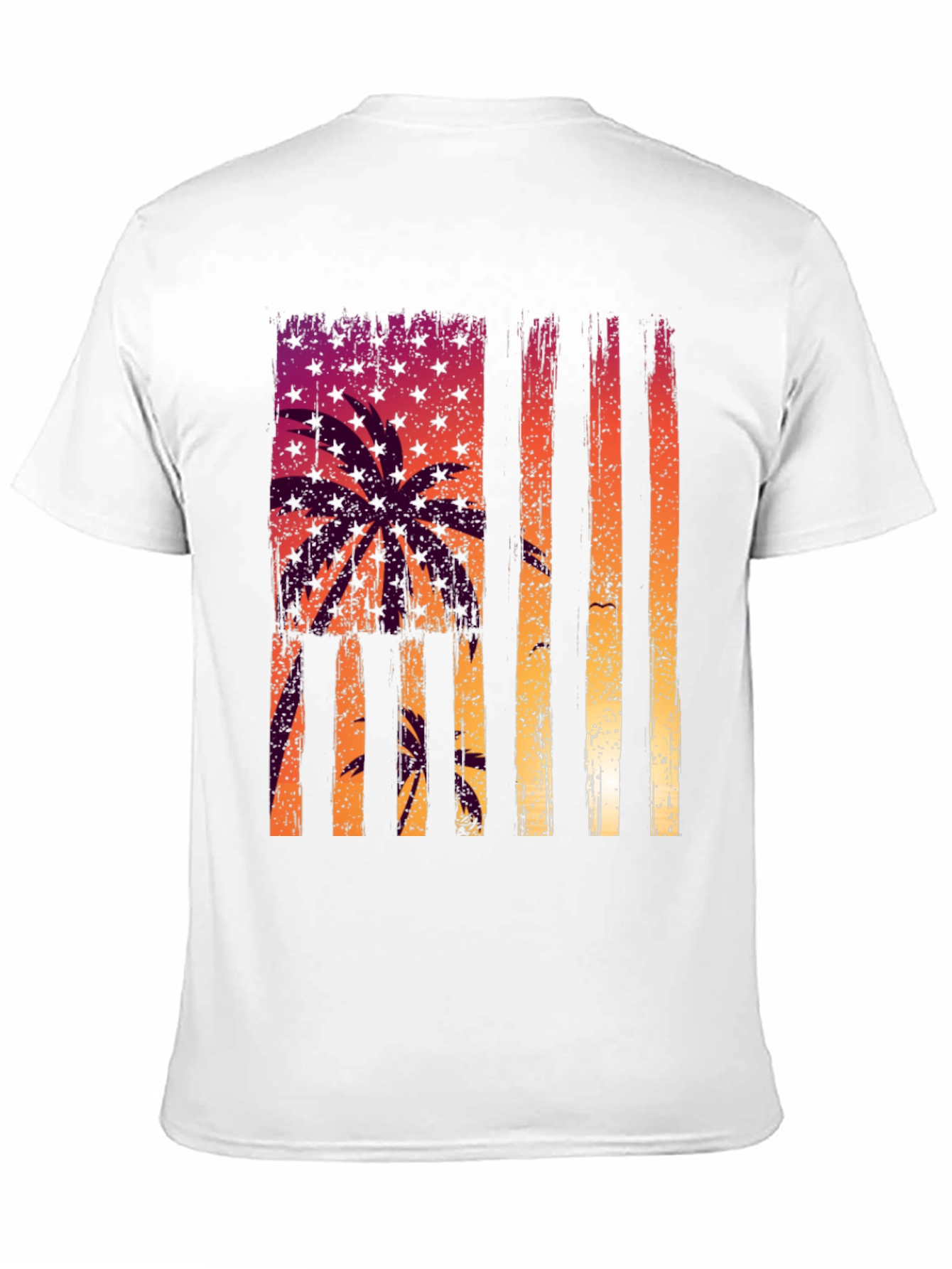 Tropical USA Flag Graphic T-Shirt