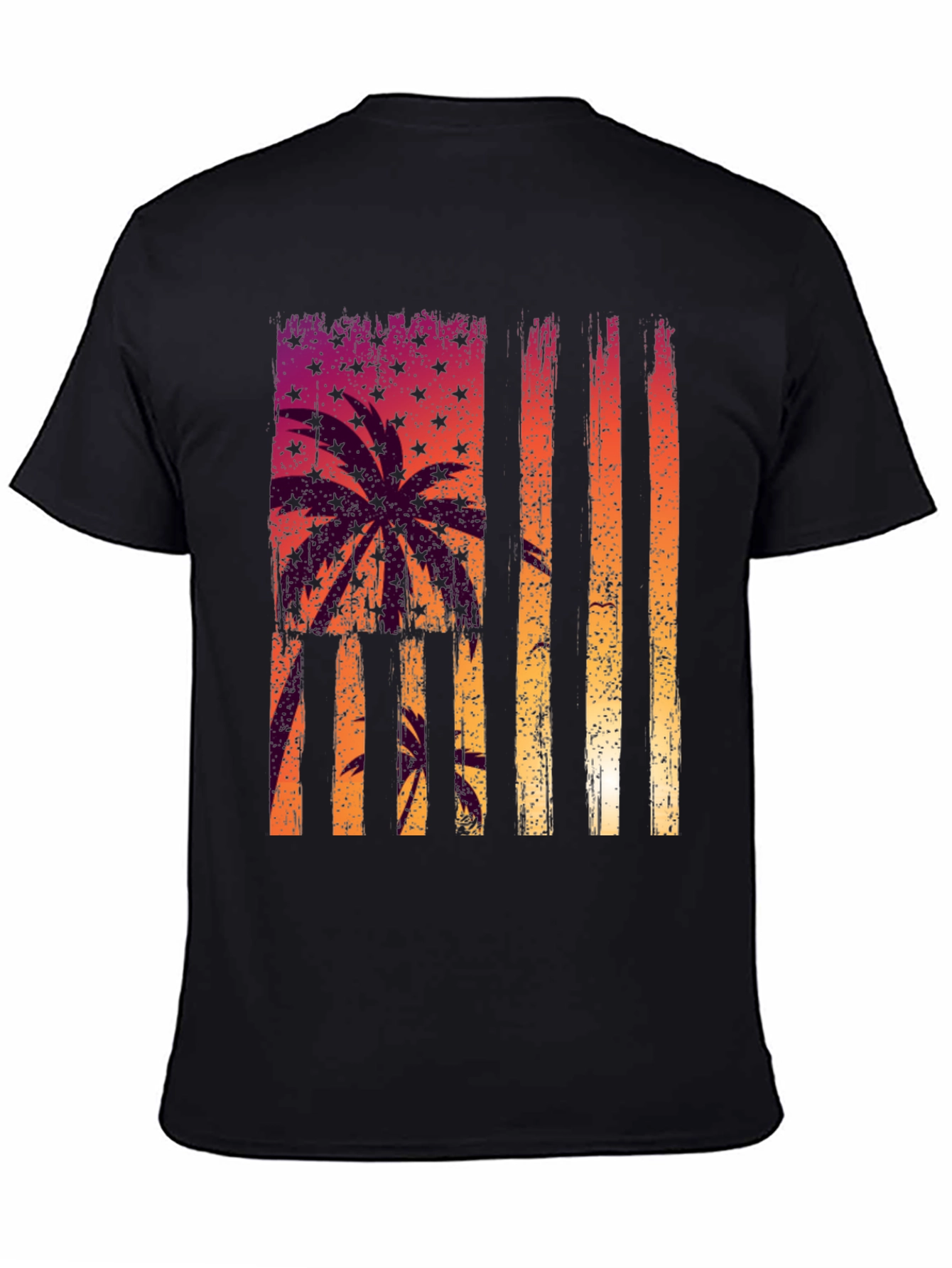 Tropical USA Flag Graphic T-Shirt