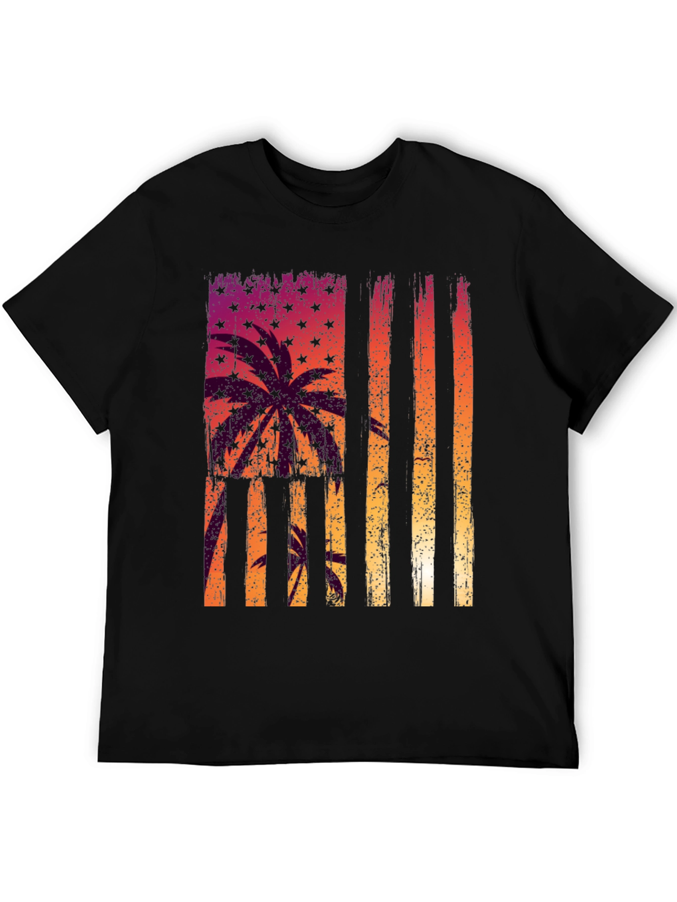 Tropical USA Flag Graphic T-Shirt