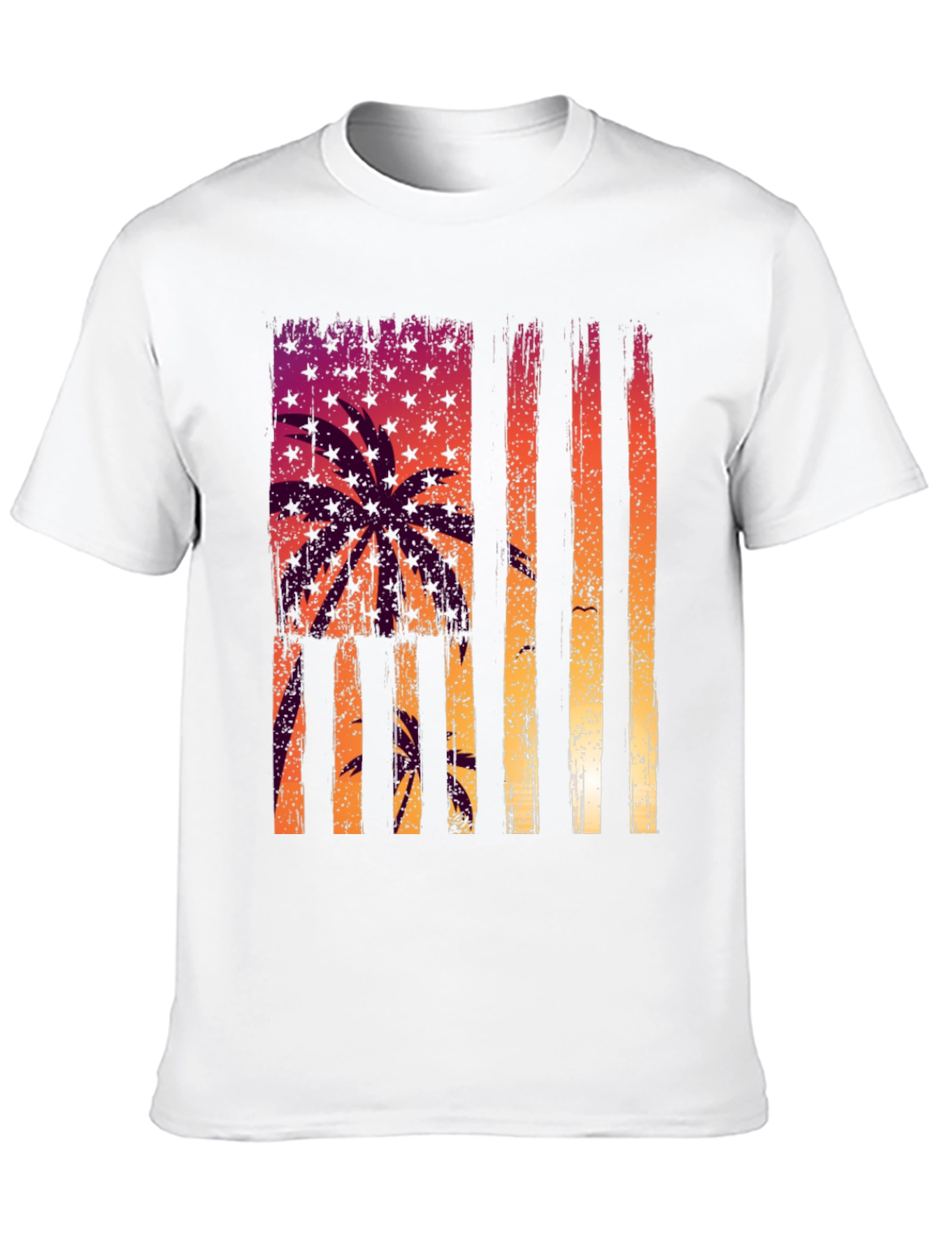 Tropical USA Flag Graphic T-Shirt